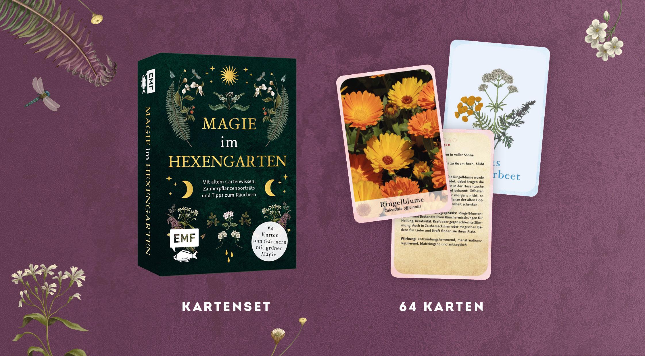 Beispielinhalt (Bild) Kartenset: Magie im Hexengarten - 64 Karten zum Gärtnern mit grüner Magie