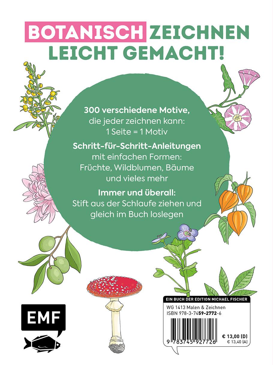 Rückseitencover 300 Motive zeichnen - Botanik