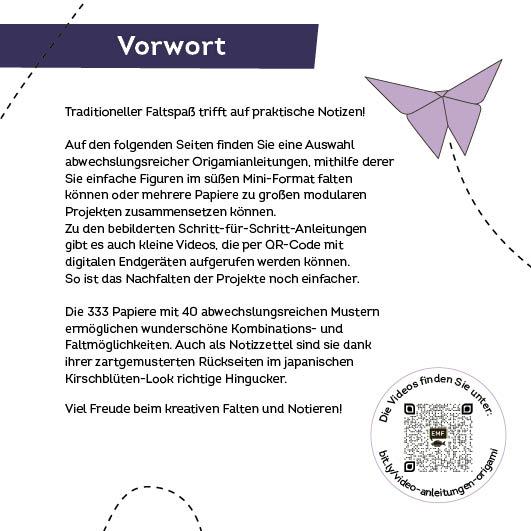 Beispielinhalt (Bild) 333 Origami Minis - Kirschblütenfest - Dein dekorativer Wendeblock zum kreativen Falten & Notieren