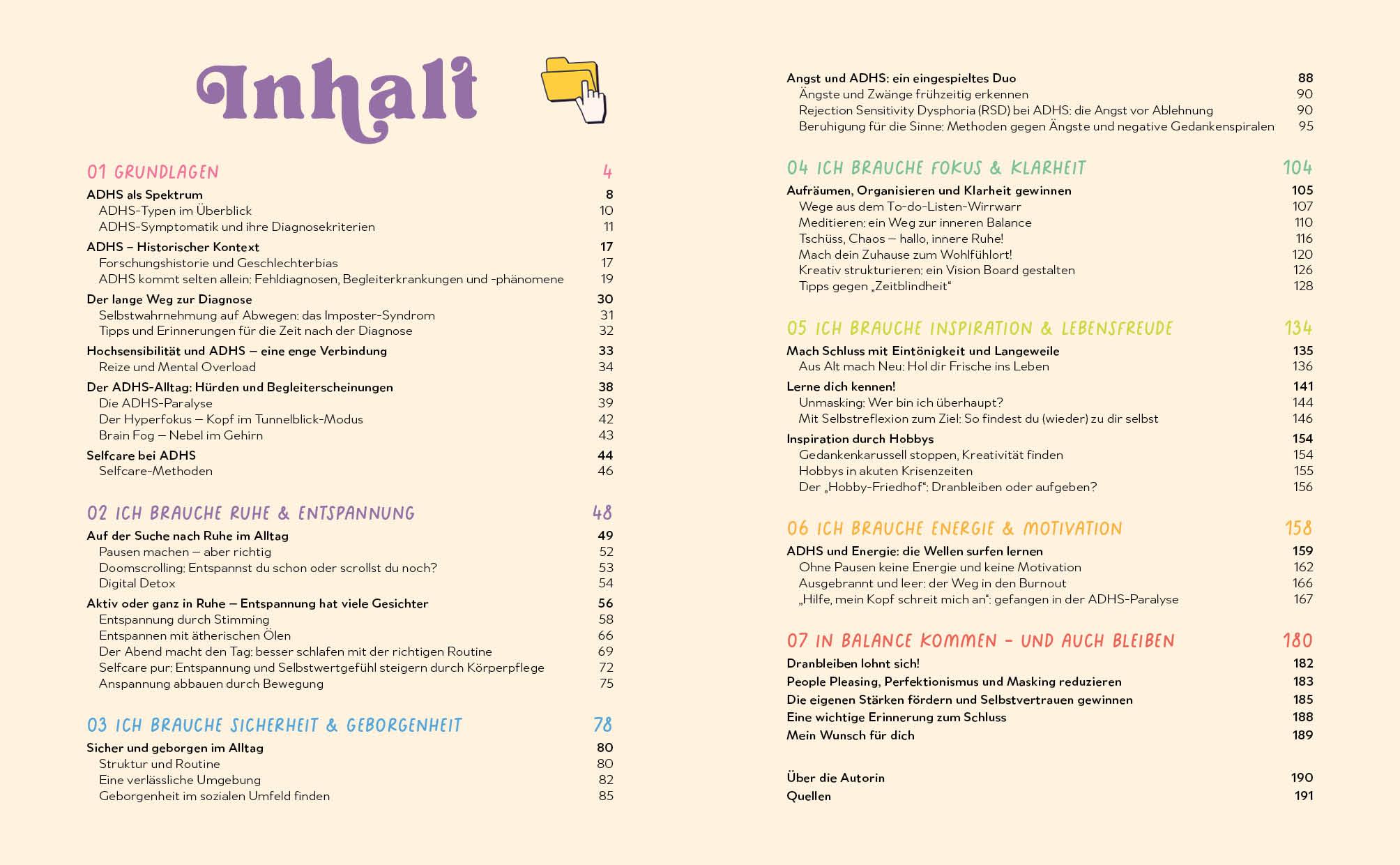 Beispielinhalt (Bild) Dein ADHS-Wohlfühl-Guide