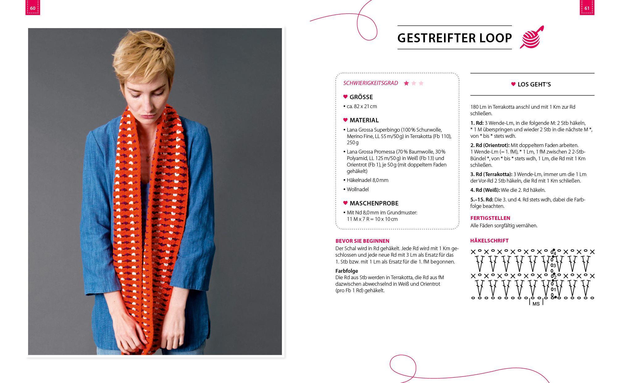 Beispielinhalt (Bild) Häkeln kompakt - Tücher häkeln. Mit Video-Anleitungen zu allen Grundtechniken