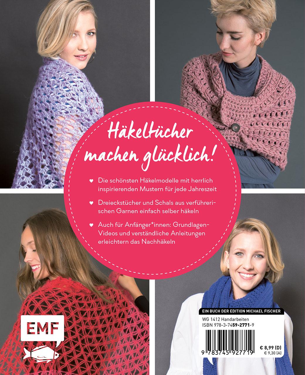 Rückseitencover Häkeln kompakt - Tücher häkeln. Mit Video-Anleitungen zu allen Grundtechniken