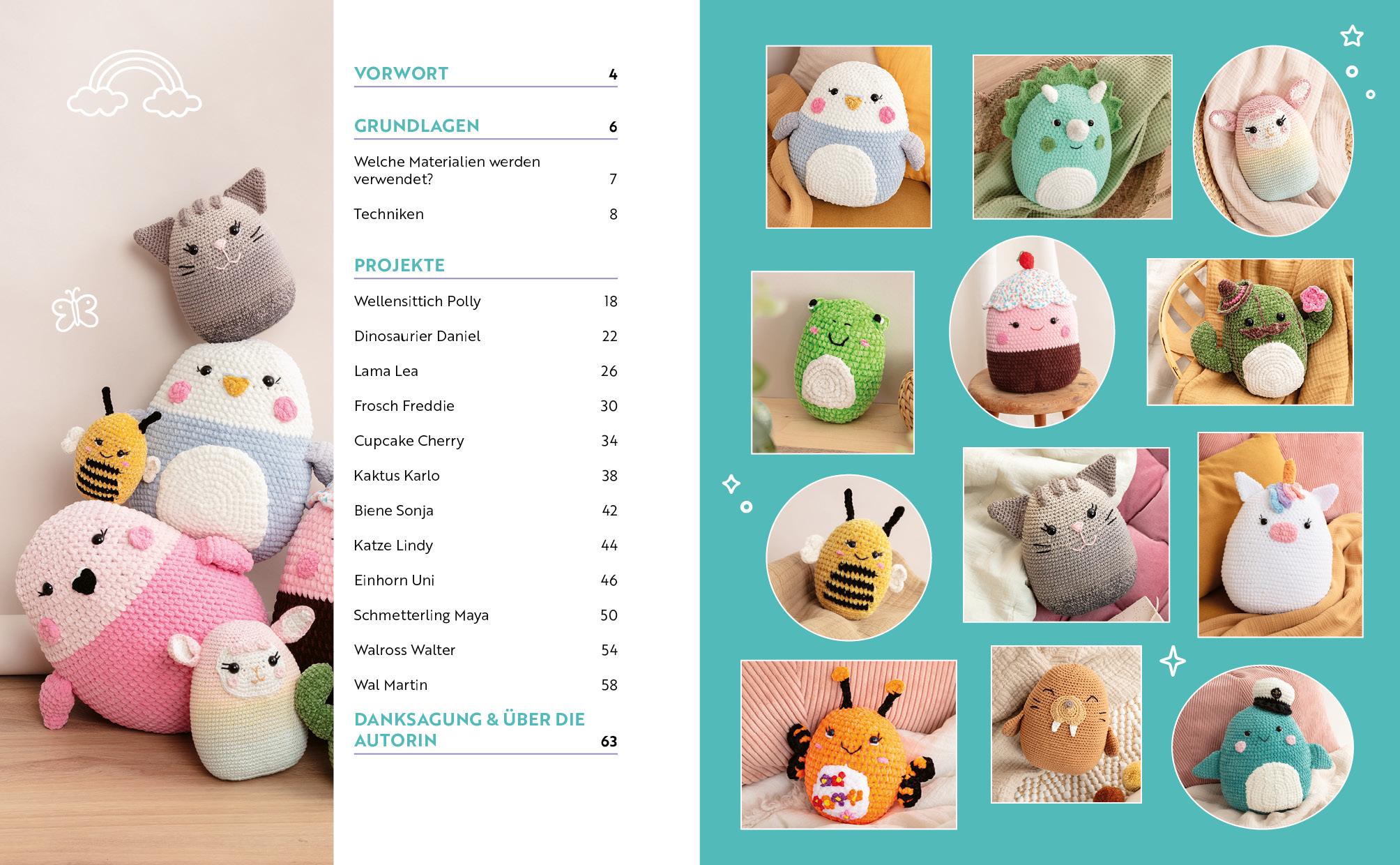 Beispielinhalt (Bild) Happy Squishys häkeln - Niedliche Plüschtiere für Squishmallow-Fans