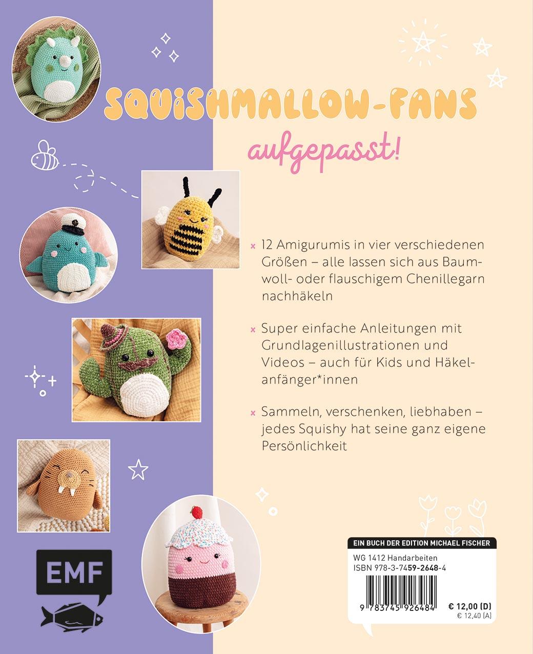 Rückseitencover Happy Squishys häkeln - Niedliche Plüschtiere für Squishmallow-Fans