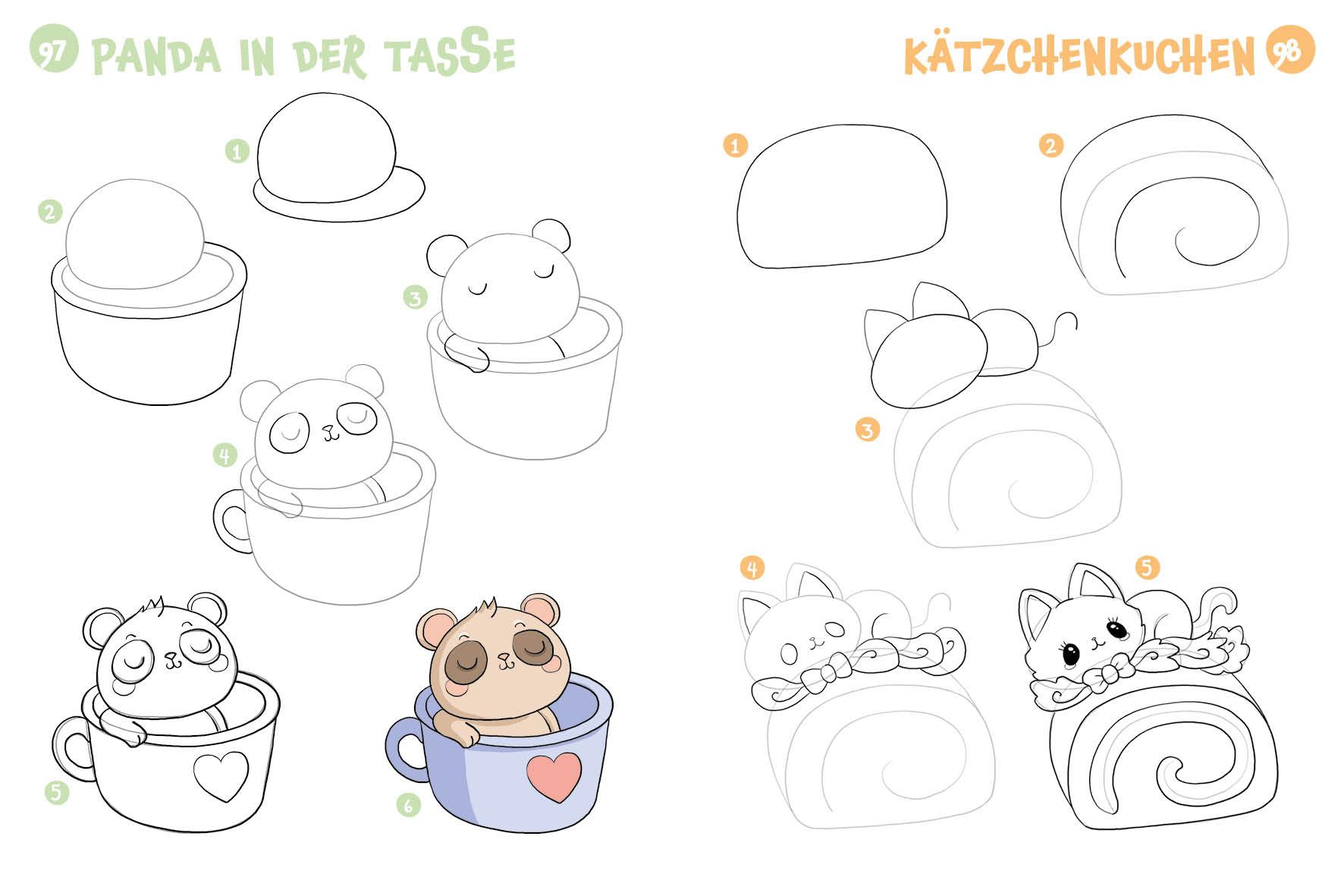 Beispielinhalt (Bild) 300 Motive zeichnen - Kawaii