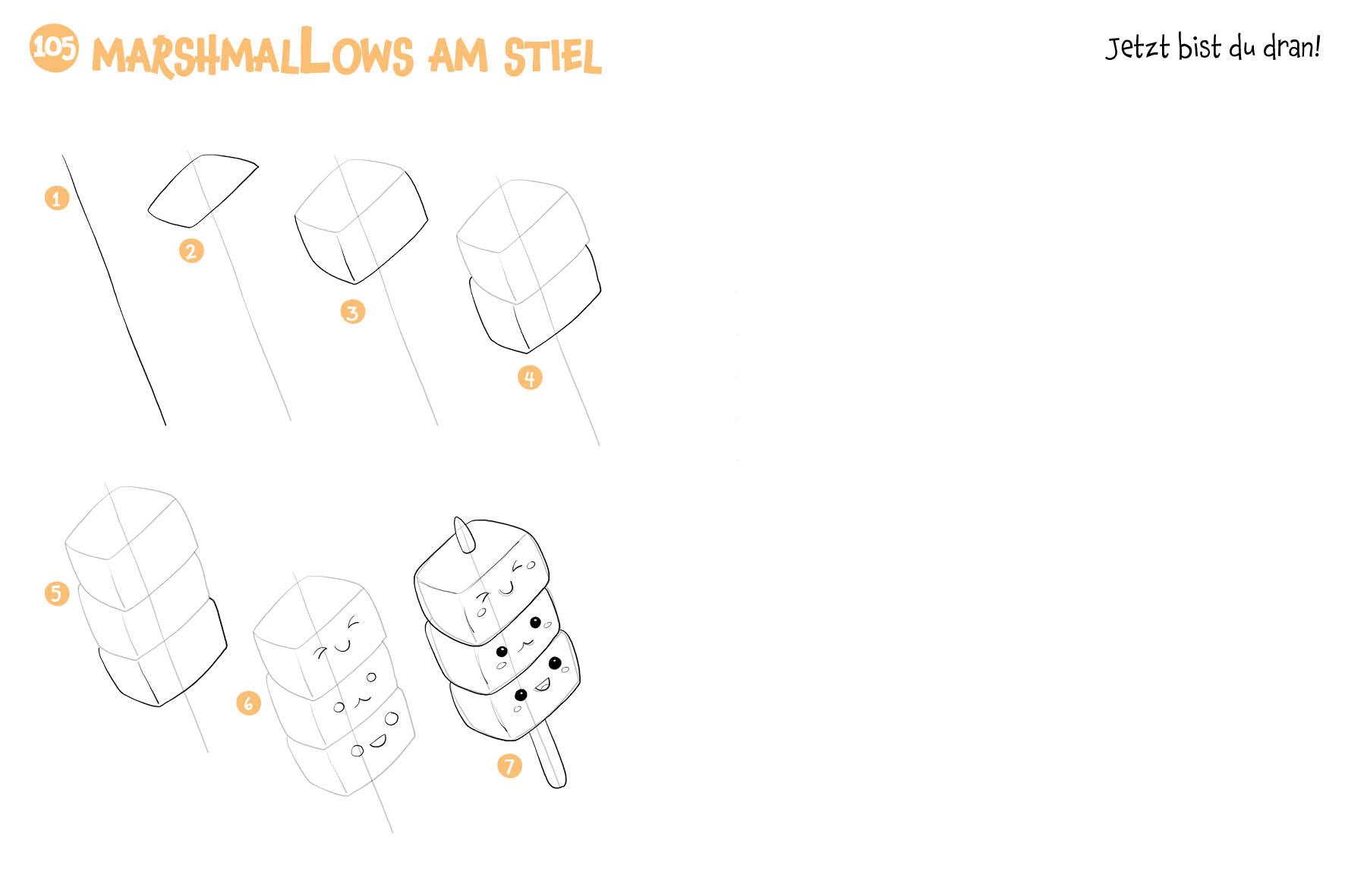 Beispielinhalt (Bild) 300 Motive zeichnen - Kawaii