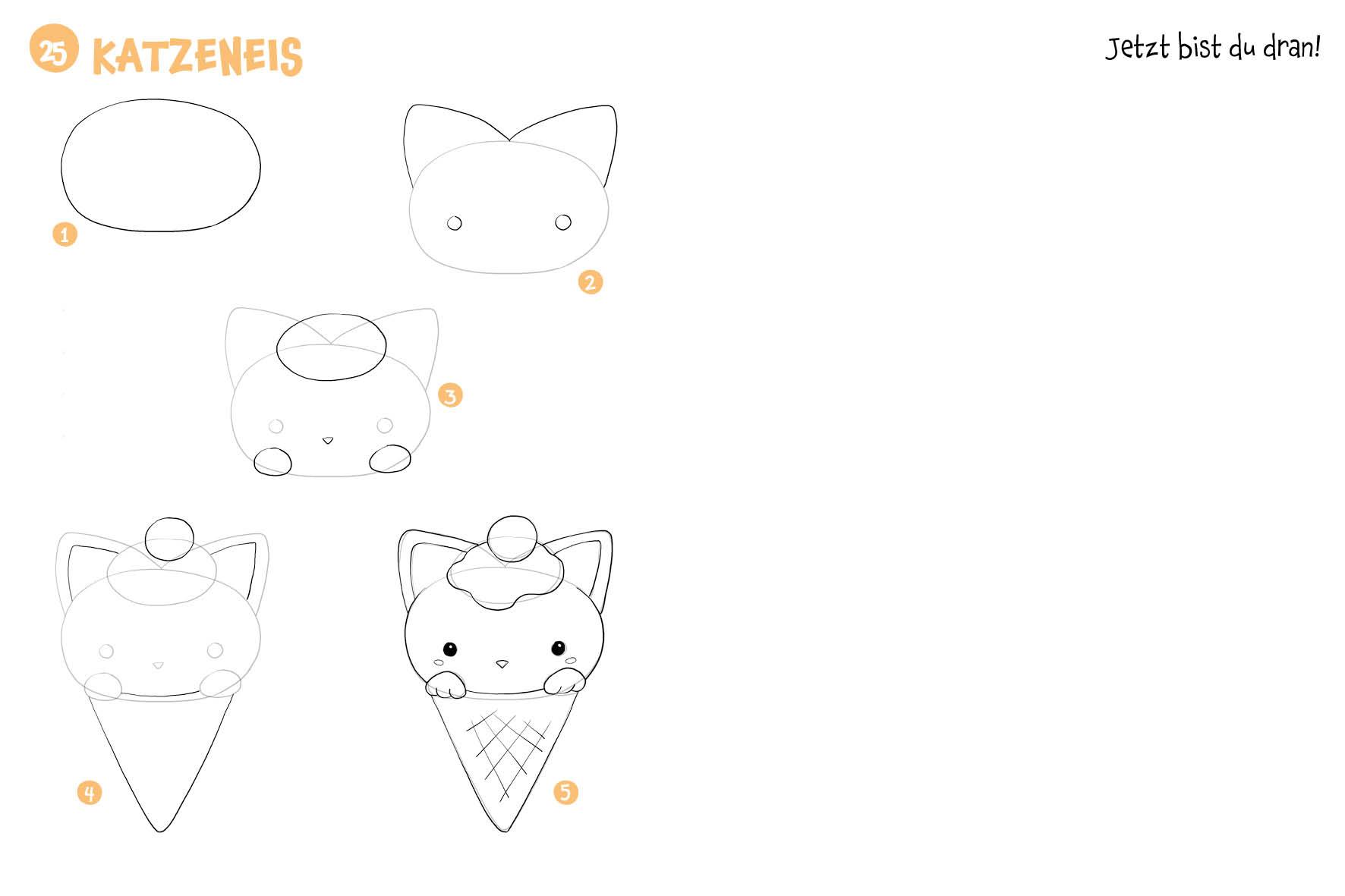 Beispielinhalt (Bild) 300 Motive zeichnen - Kawaii