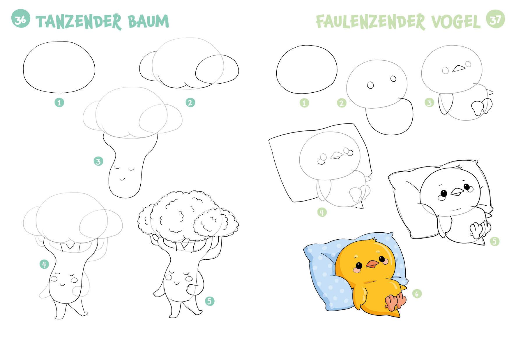 Beispielinhalt (Bild) 300 Motive zeichnen - Kawaii