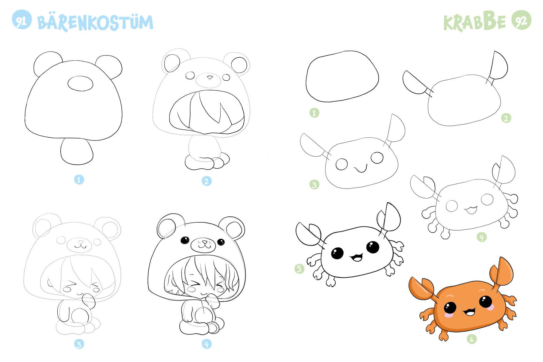 Beispielinhalt (Bild) 300 Motive zeichnen - Kawaii