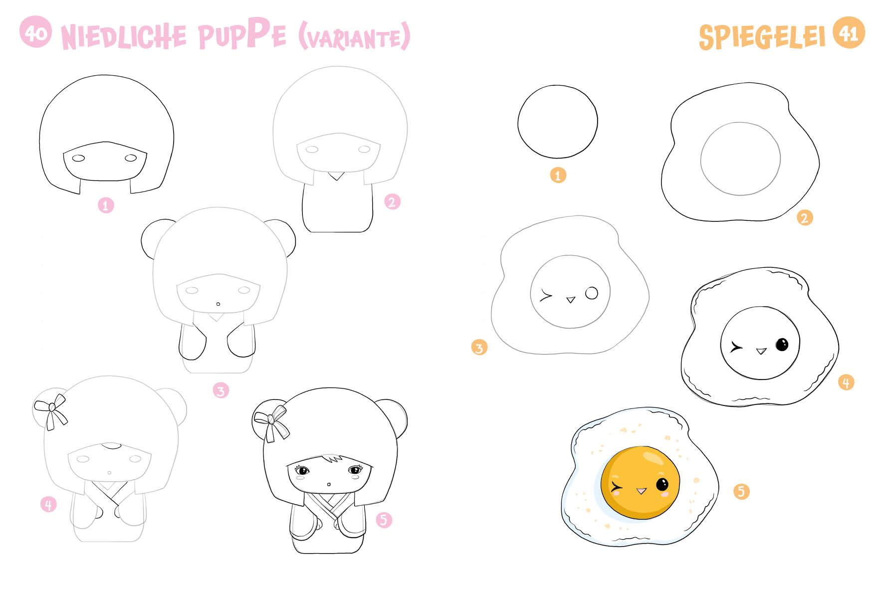 Beispielinhalt (Bild) 300 Motive zeichnen - Kawaii