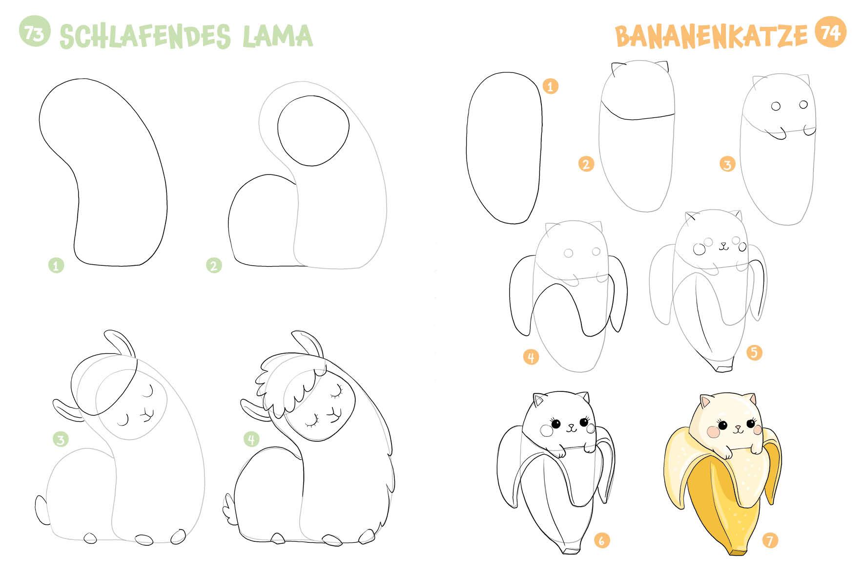 Beispielinhalt (Bild) 300 Motive zeichnen - Kawaii