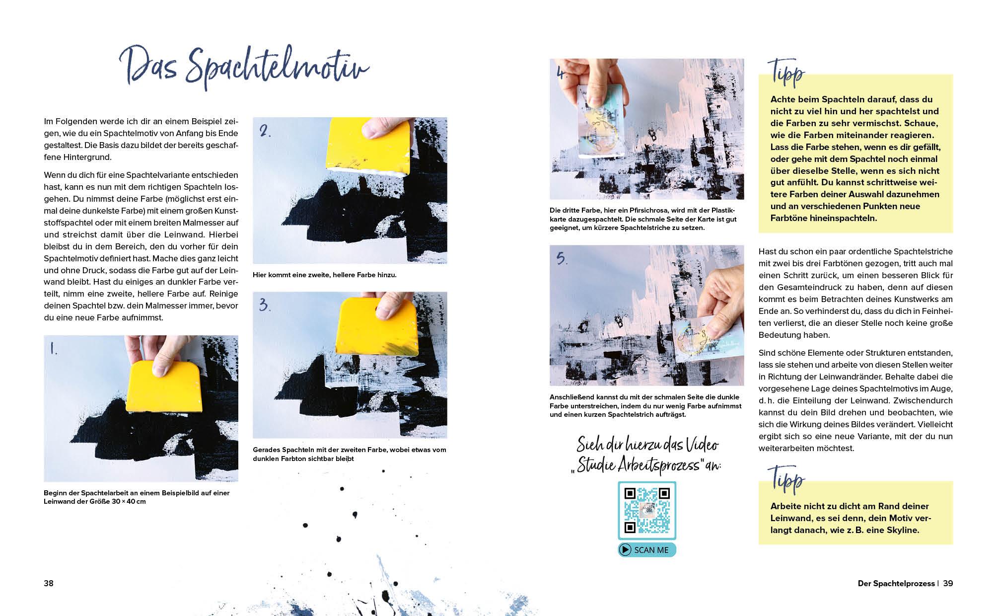 Beispielinhalt (Bild) Mini-Masterclass Malen - Spachteltechnik in Acryl