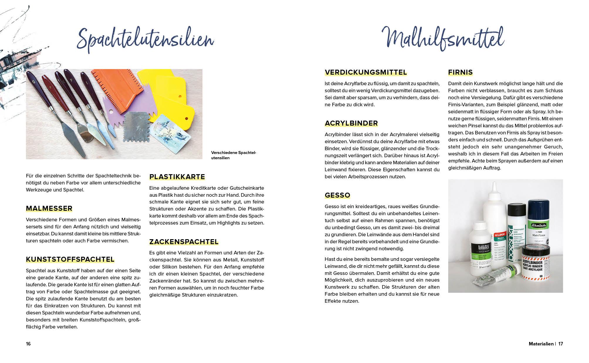 Beispielinhalt (Bild) Mini-Masterclass Malen - Spachteltechnik in Acryl