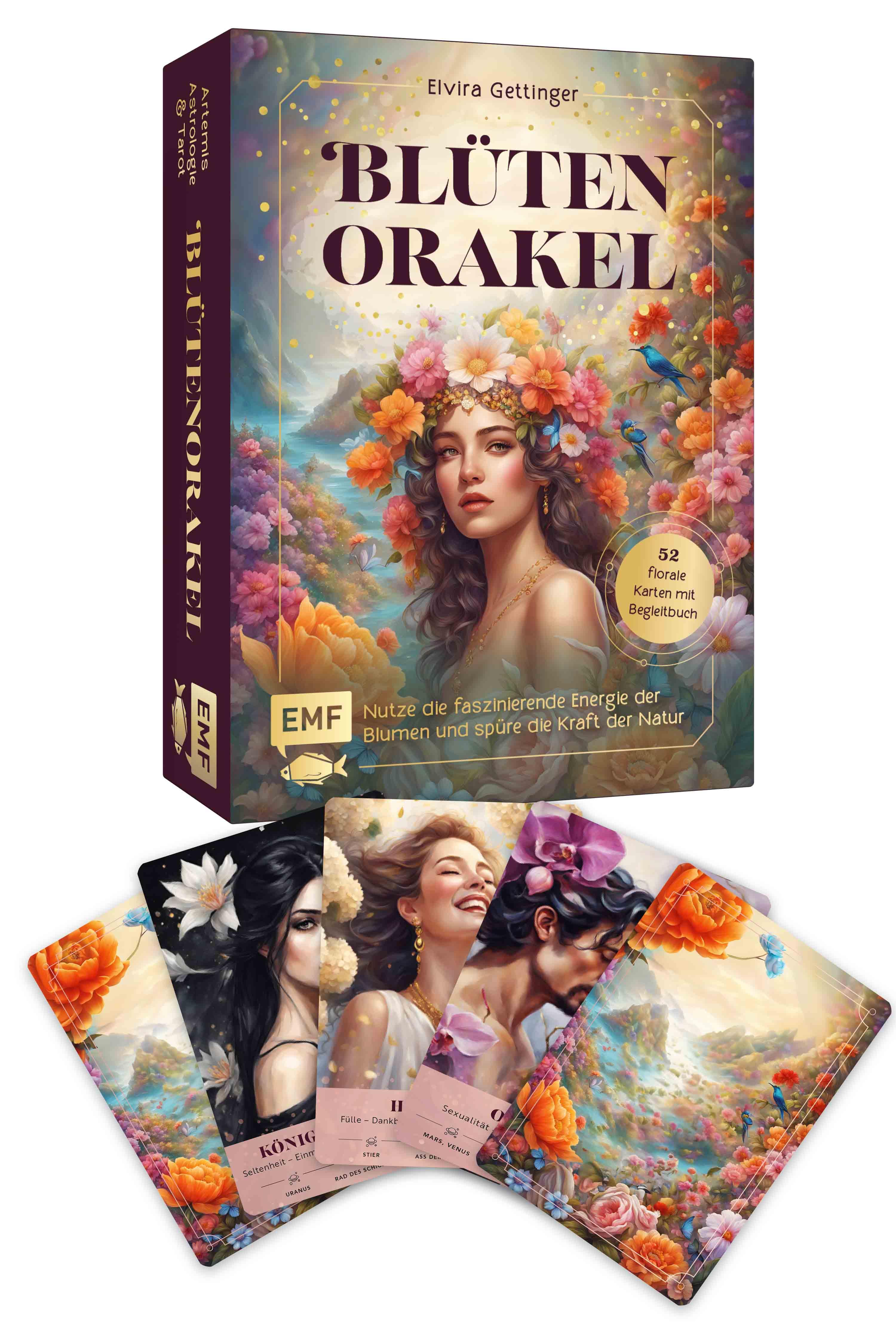 Vorderes Coverbild Orakel-Kartenset: Blütenorakel | Nutze die faszinierende Energie der Blumen und spüre die Kraft der Natur