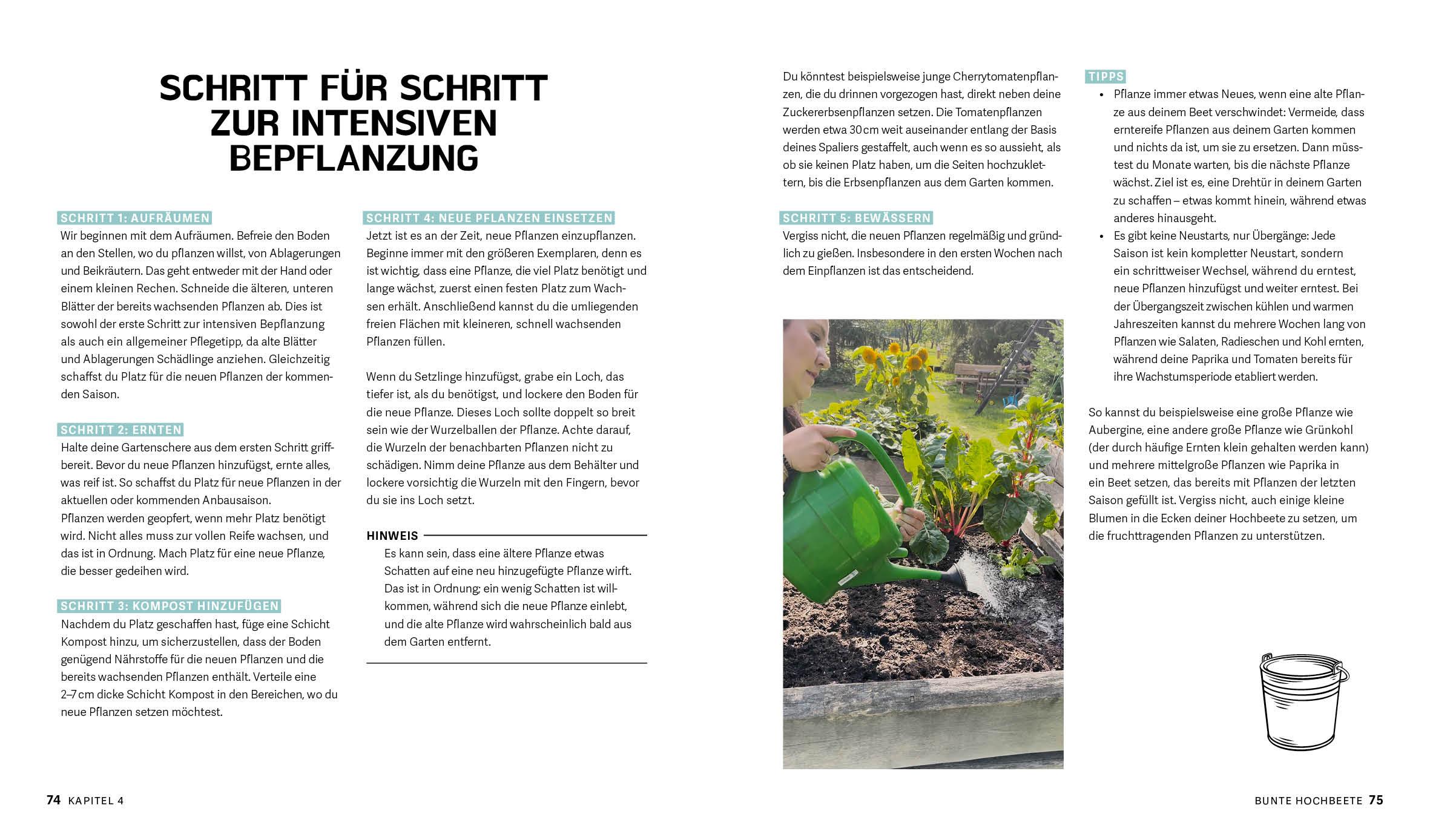 Beispielinhalt (Bild) Bunte Beete - Einfach gärtnern mit intensiver Bepflanzung in Hochbeet und Freiland