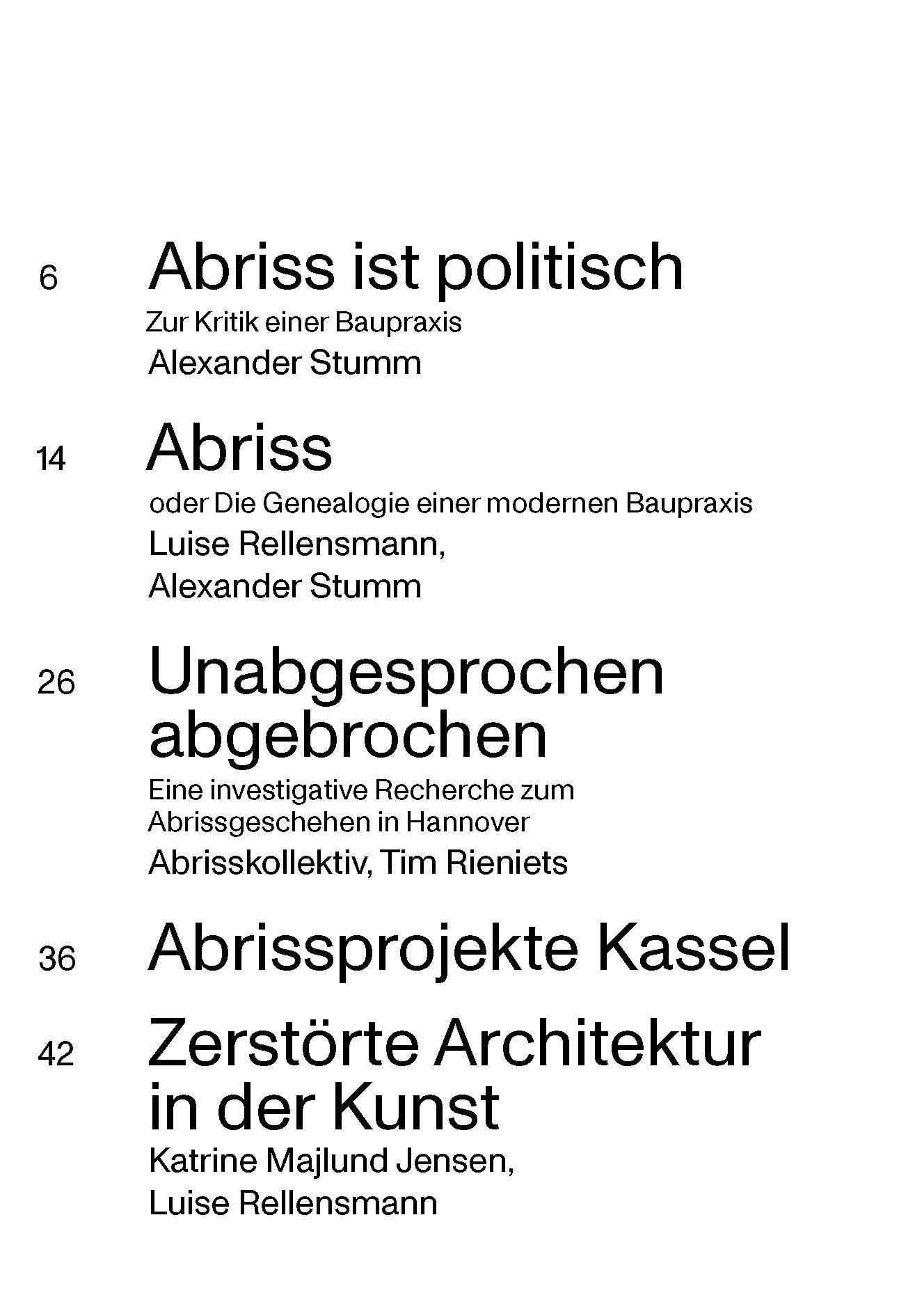 Beispielinhalt (Bild) Die Abrissfrage