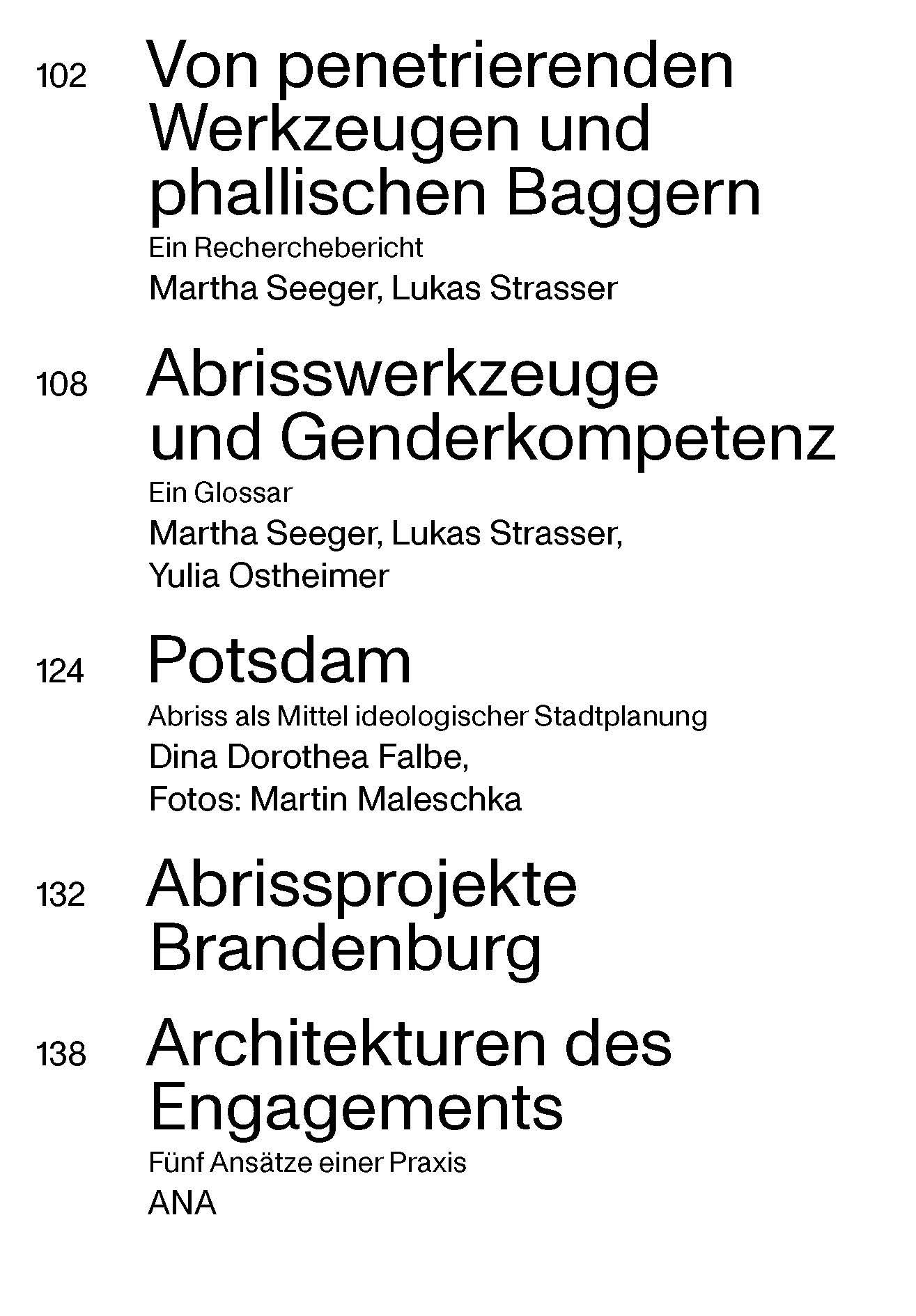 Beispielinhalt (Bild) Die Abrissfrage