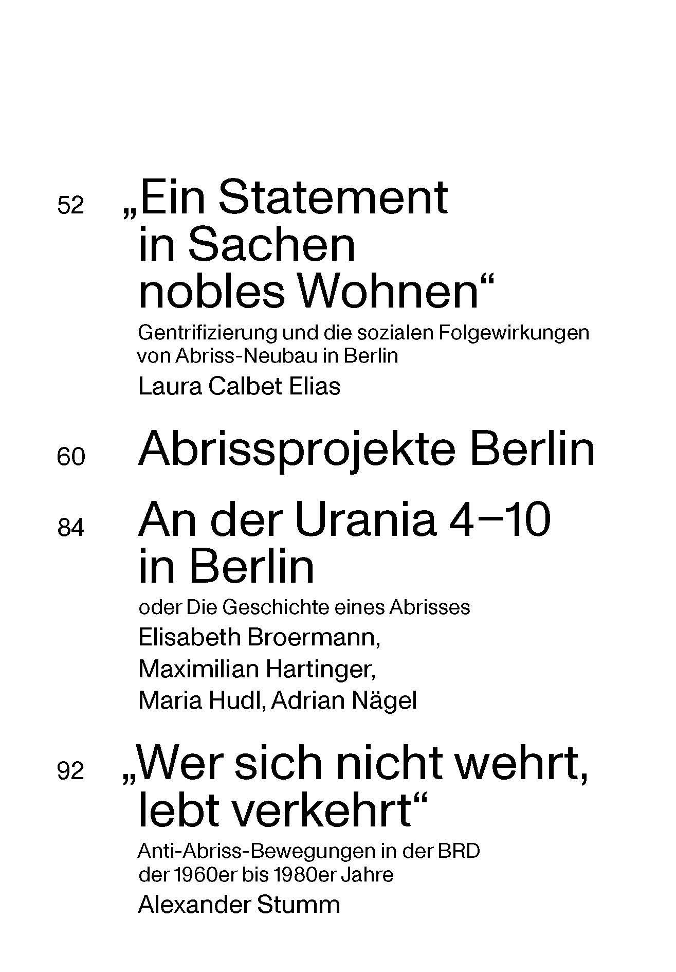 Beispielinhalt (Bild) Die Abrissfrage