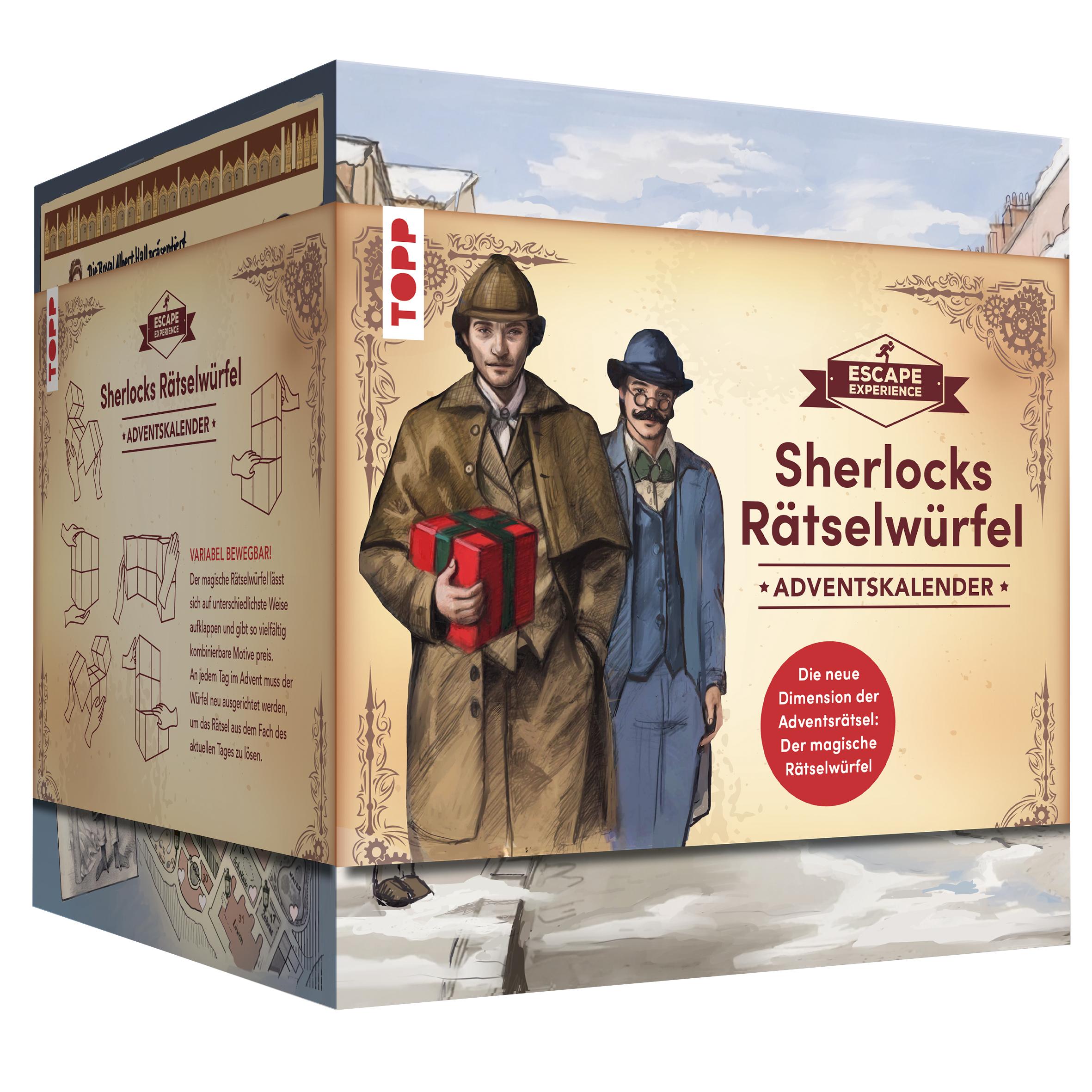 Vorderes Coverbild Escape Experience Adventskalender - Der magische Rätselwürfel: Sherlock Holmes und das mysteriöse Geschenk