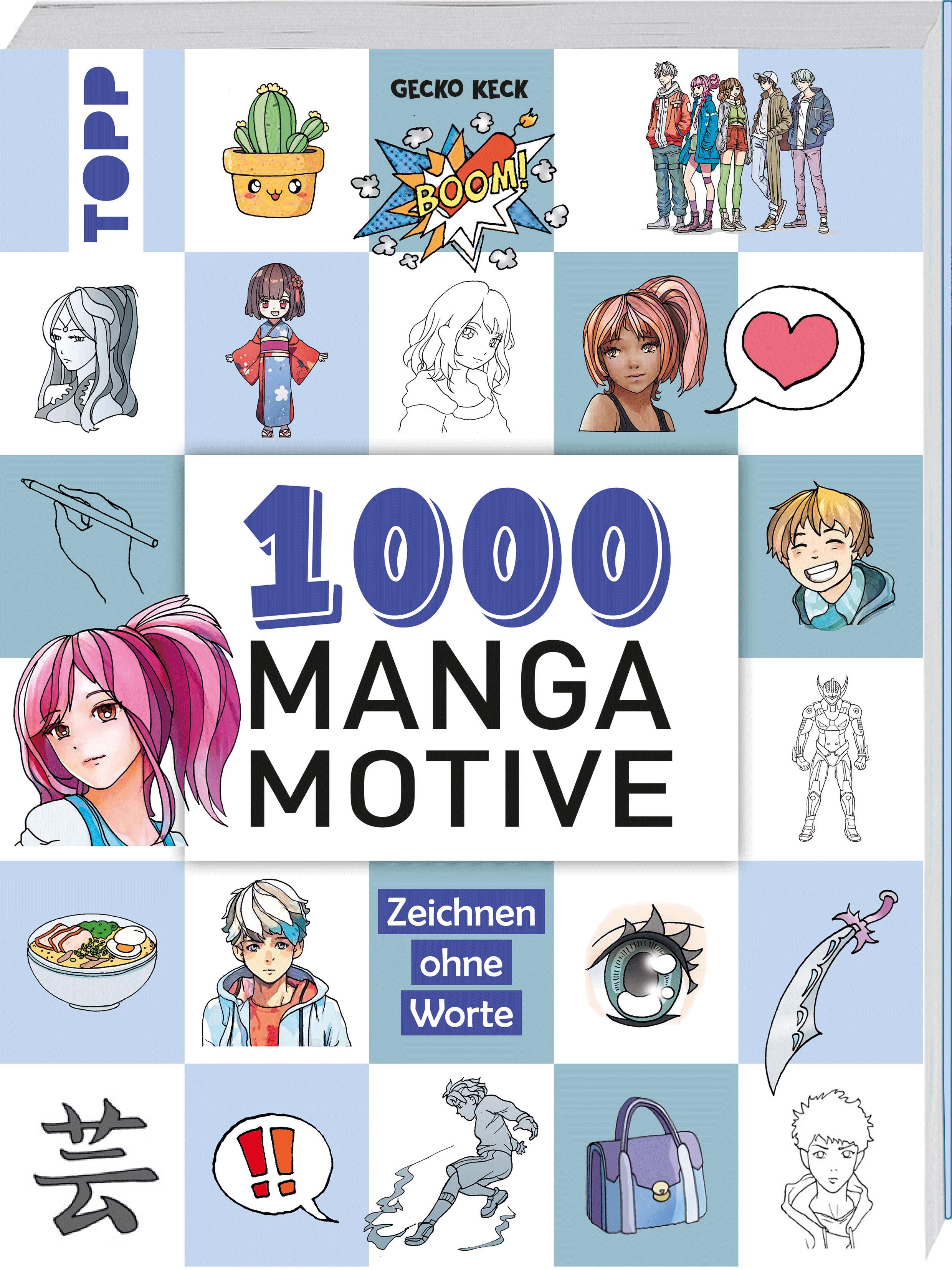 Vorderes Coverbild 1000 Manga Motive zeichnen