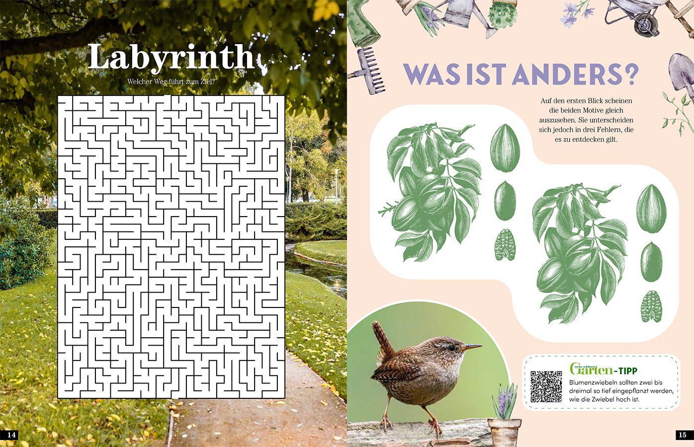 Beispielinhalt (Bild) Das Garten-Rätselbuch - Mit Profi-Tipps von "mein schöner Garten" für das ganze Jahr