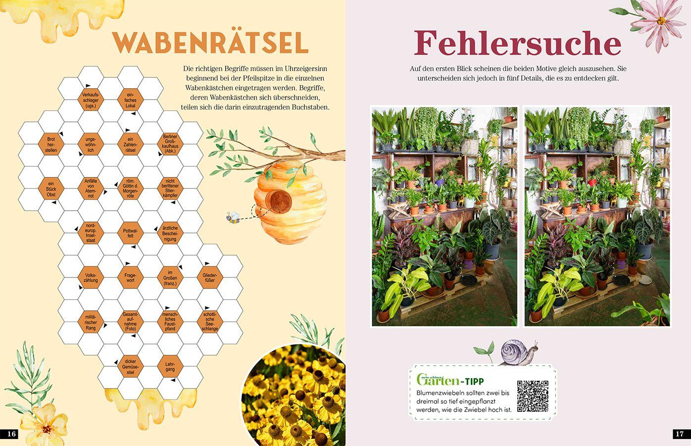 Beispielinhalt (Bild) Das Garten-Rätselbuch - Mit Profi-Tipps von "mein schöner Garten" für das ganze Jahr