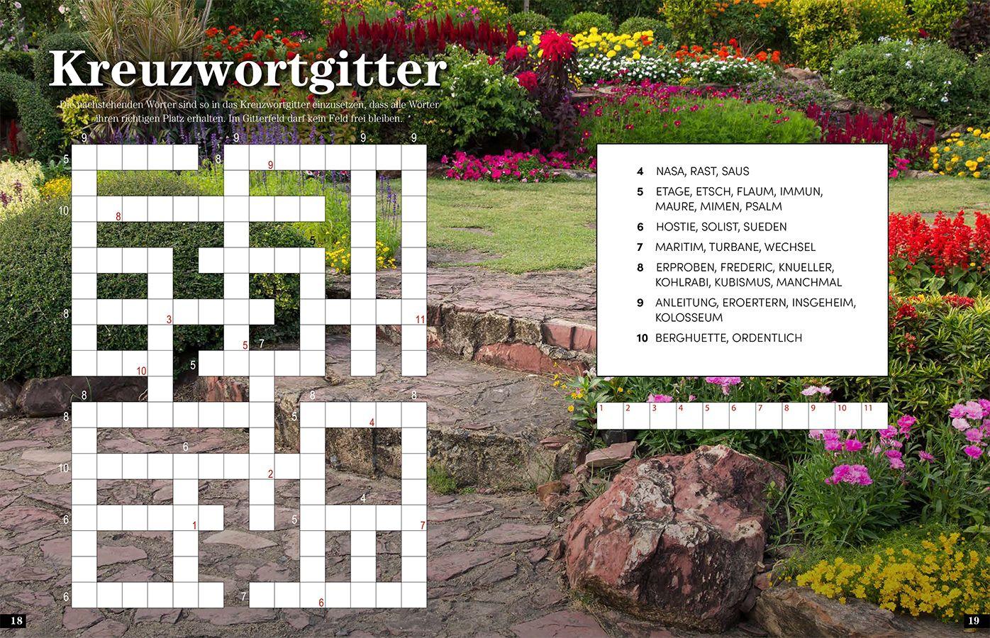 Beispielinhalt (Bild) Das Garten-Rätselbuch - Mit Profi-Tipps von "mein schöner Garten" für das ganze Jahr