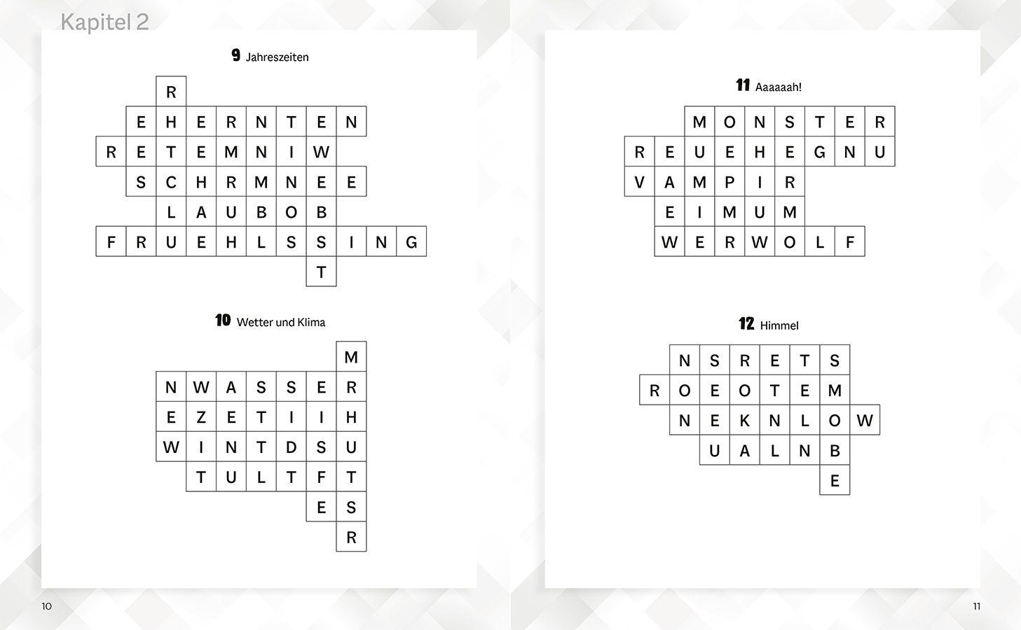 Beispielinhalt (Bild) Wort für Wort - Löse das vertrackte Wörterwirrwarr! Rätselbuch für Logikfans