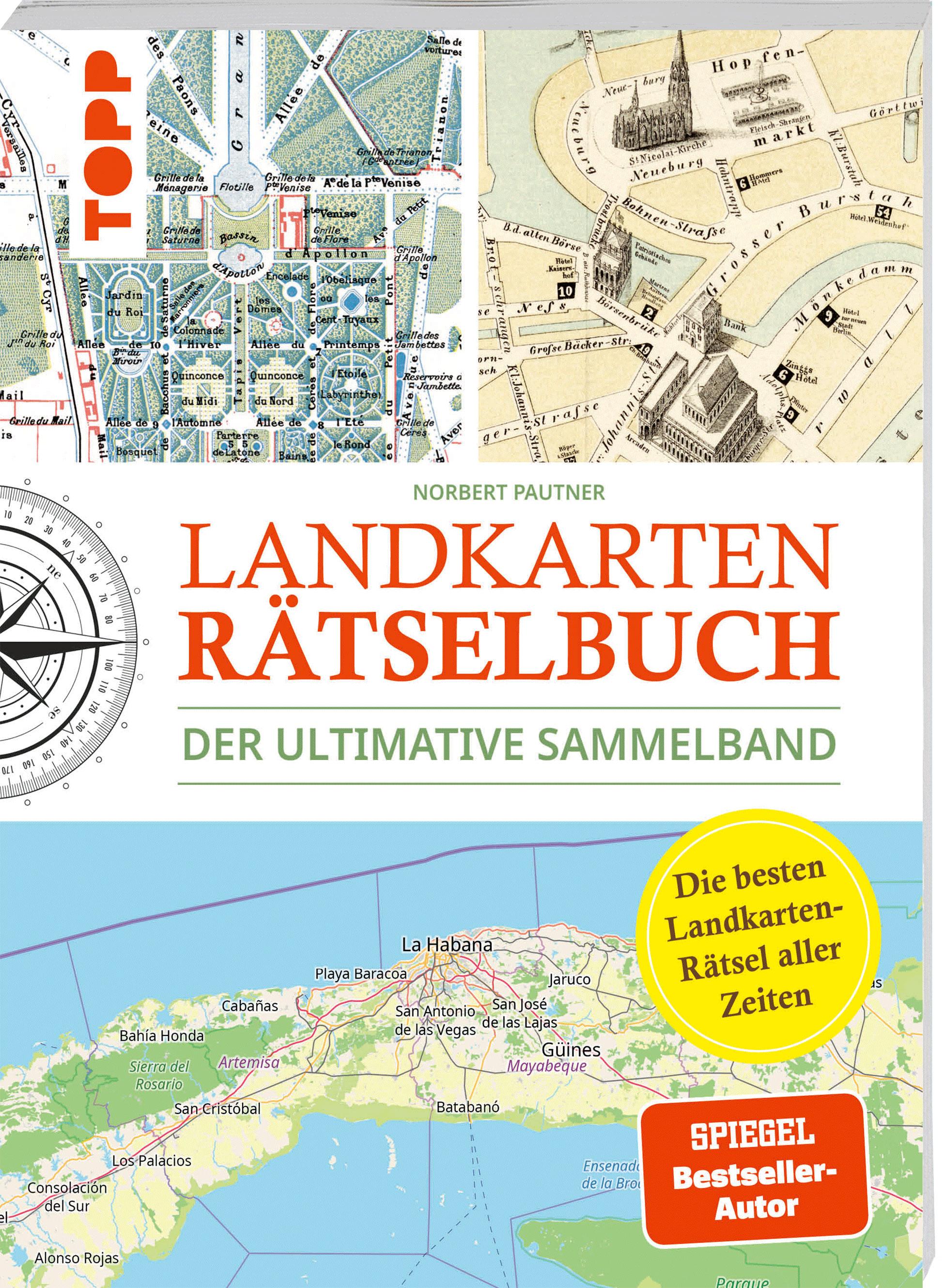 Vorderes Coverbild Landkarten Rätselbuch - Die besten Landkarten-Rätsel aller Zeiten. Der ultimative Sammelband