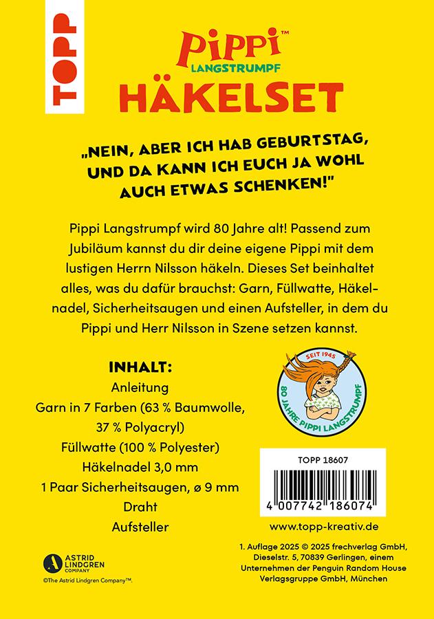 Beispielinhalt (Bild) Pippi Langstrumpf - Das offizielle Häkelset zum 80. Geburtstag