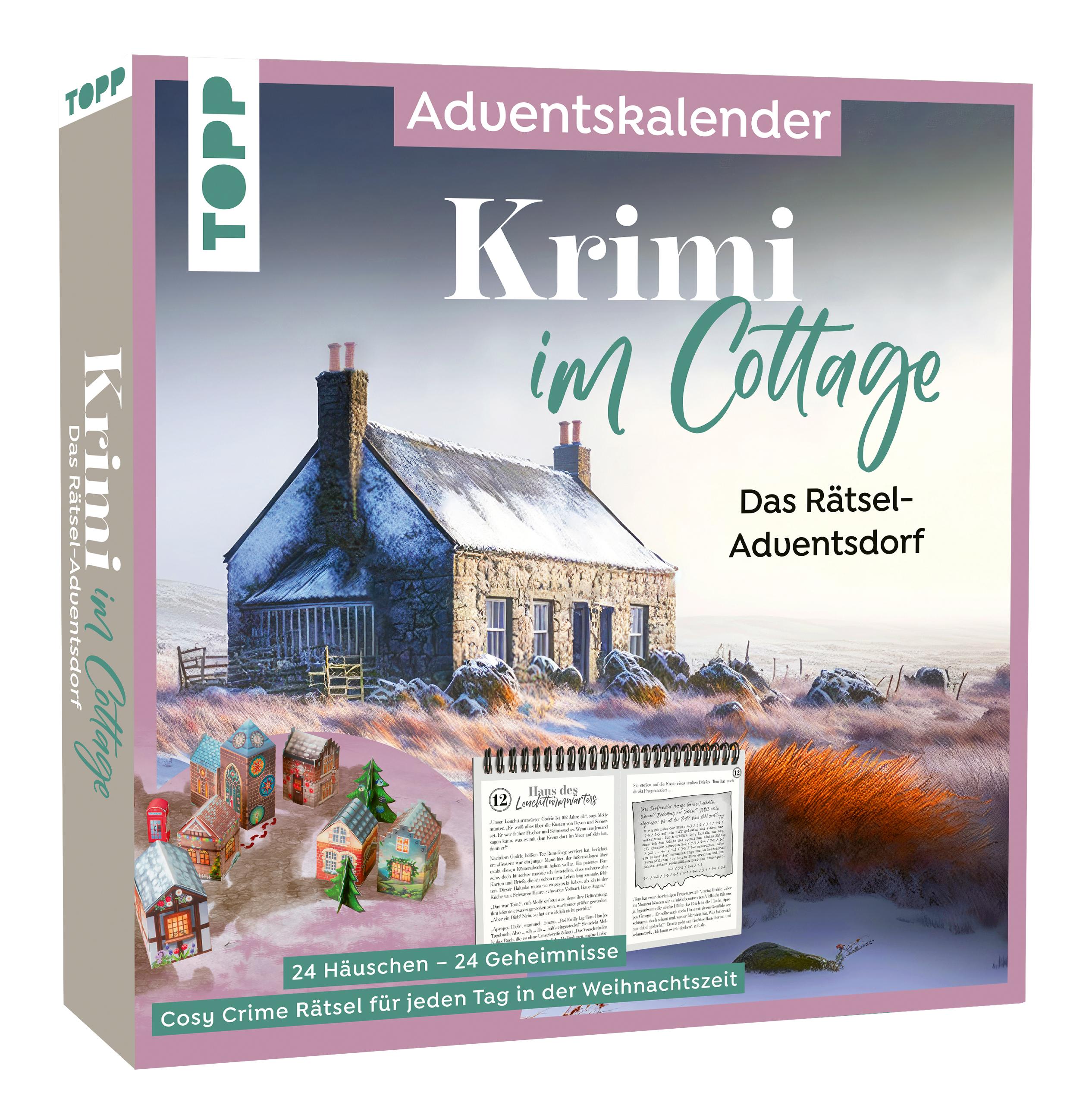 Vorderes Coverbild Krimi im Cottage - Das Rätsel-Weihnachtsdorf - Adventskalender