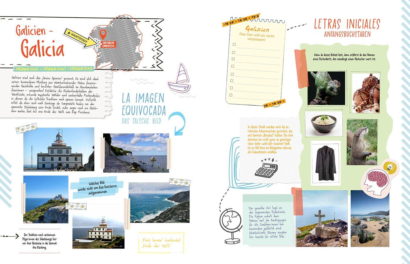 Beispielinhalt (Bild) Urlaubsreise-Rätselbuch Spanien - Mit 150 Rätseln zu Land, Leuten und Sprache