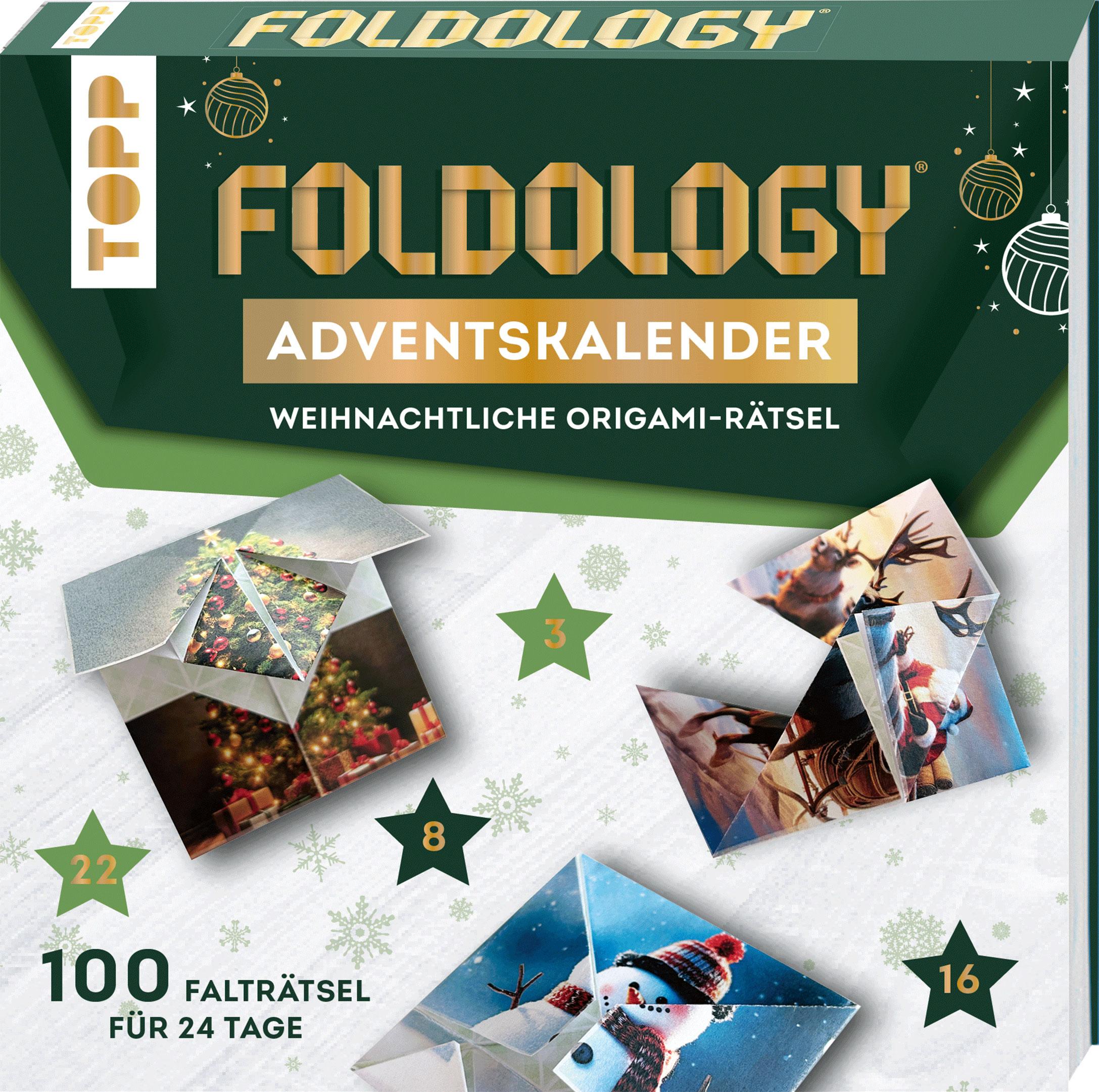 Vorderes Coverbild Foldology - Der Origami-Rätsel-Adventskalender