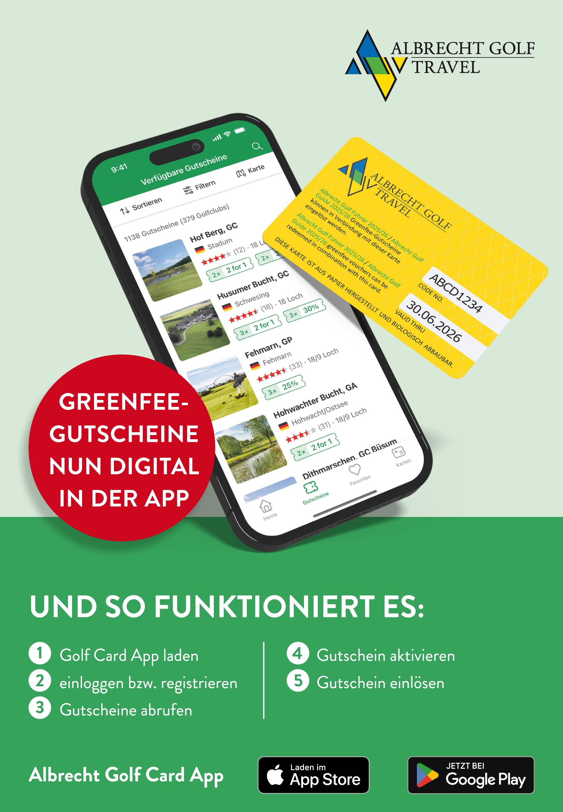 Beispielinhalt (Bild) Albrecht Golf Führer Deutschland 25/26 inklusive Greenfee Gutscheinen