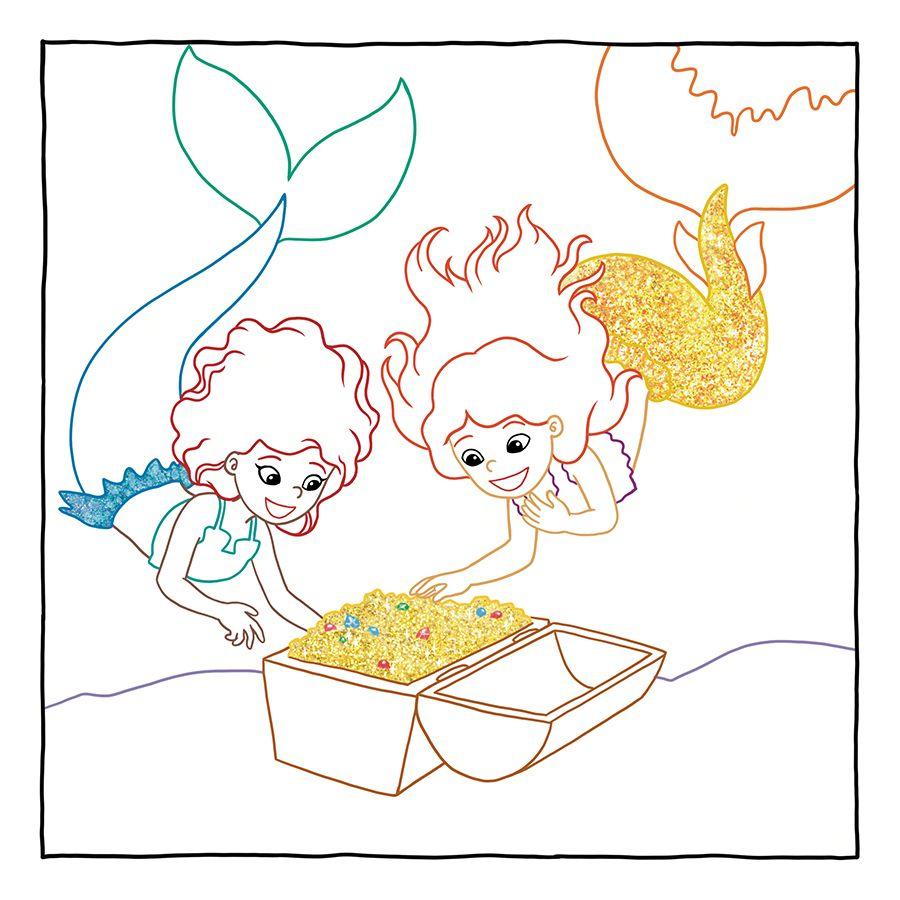 Beispielinhalt (Bild) Glitzer Zauberpapier Malbuch Wundervolle Meerjungfrauen