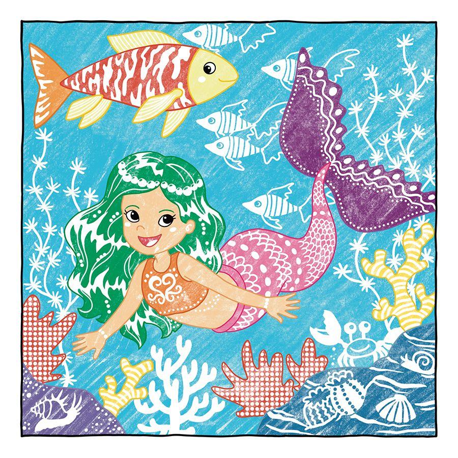 Beispielinhalt (Bild) Glitzer Zauberpapier Malbuch Wundervolle Meerjungfrauen