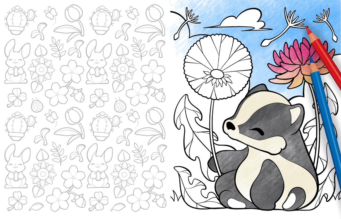 Beispielinhalt (Bild) Manga Chibi Ausmalbuch