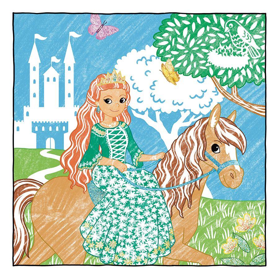 Beispielinhalt (Bild) Glitzer Zauberpapier Malbuch Zauberhafte Prinzessinnen