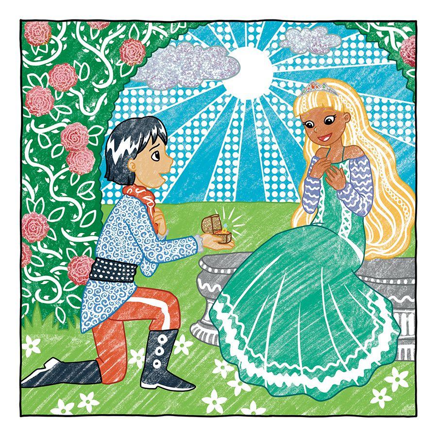 Beispielinhalt (Bild) Glitzer Zauberpapier Malbuch Zauberhafte Prinzessinnen