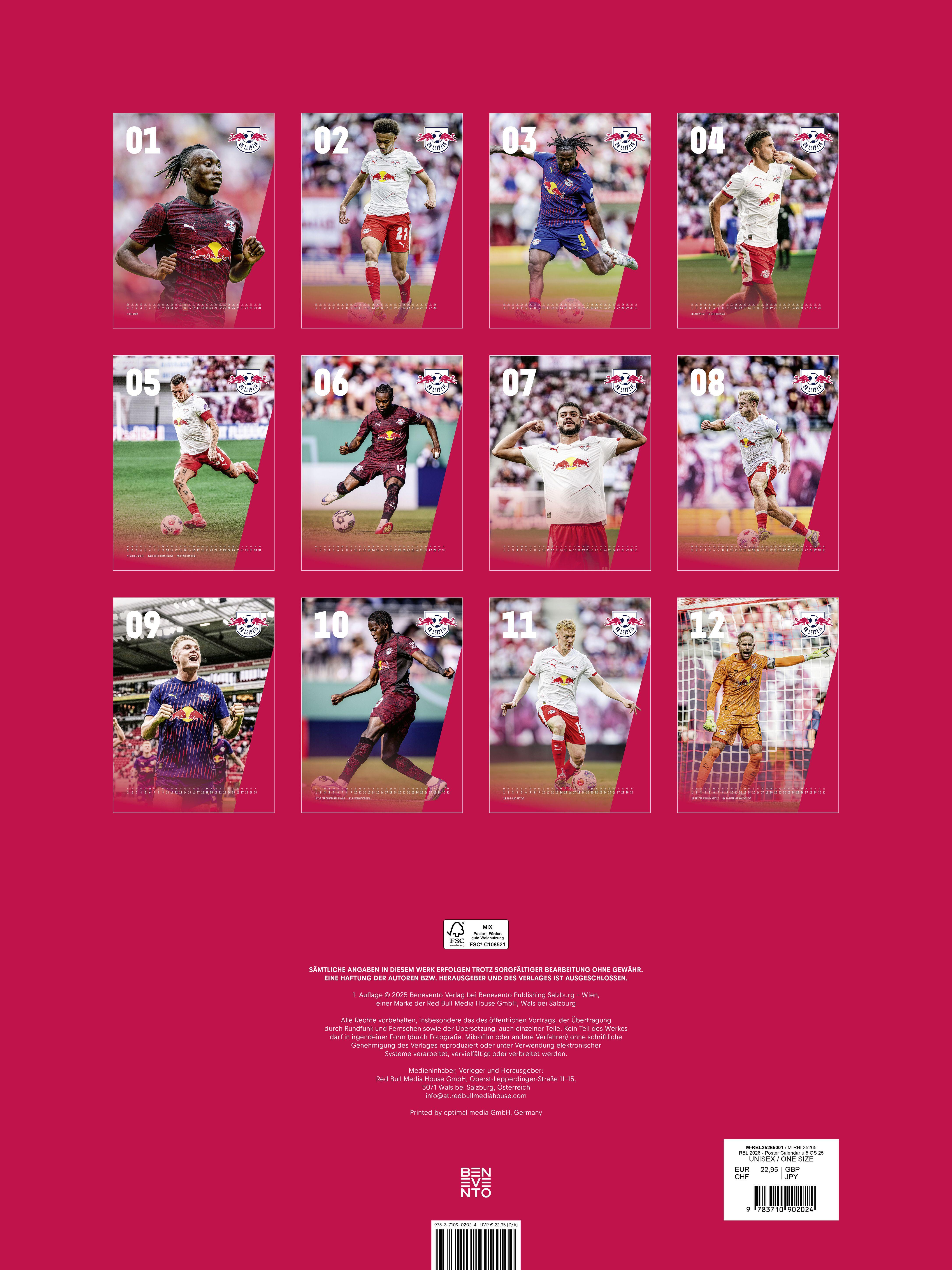 Beispielinhalt (Bild) RB Leipzig 2026 - Posterkalender