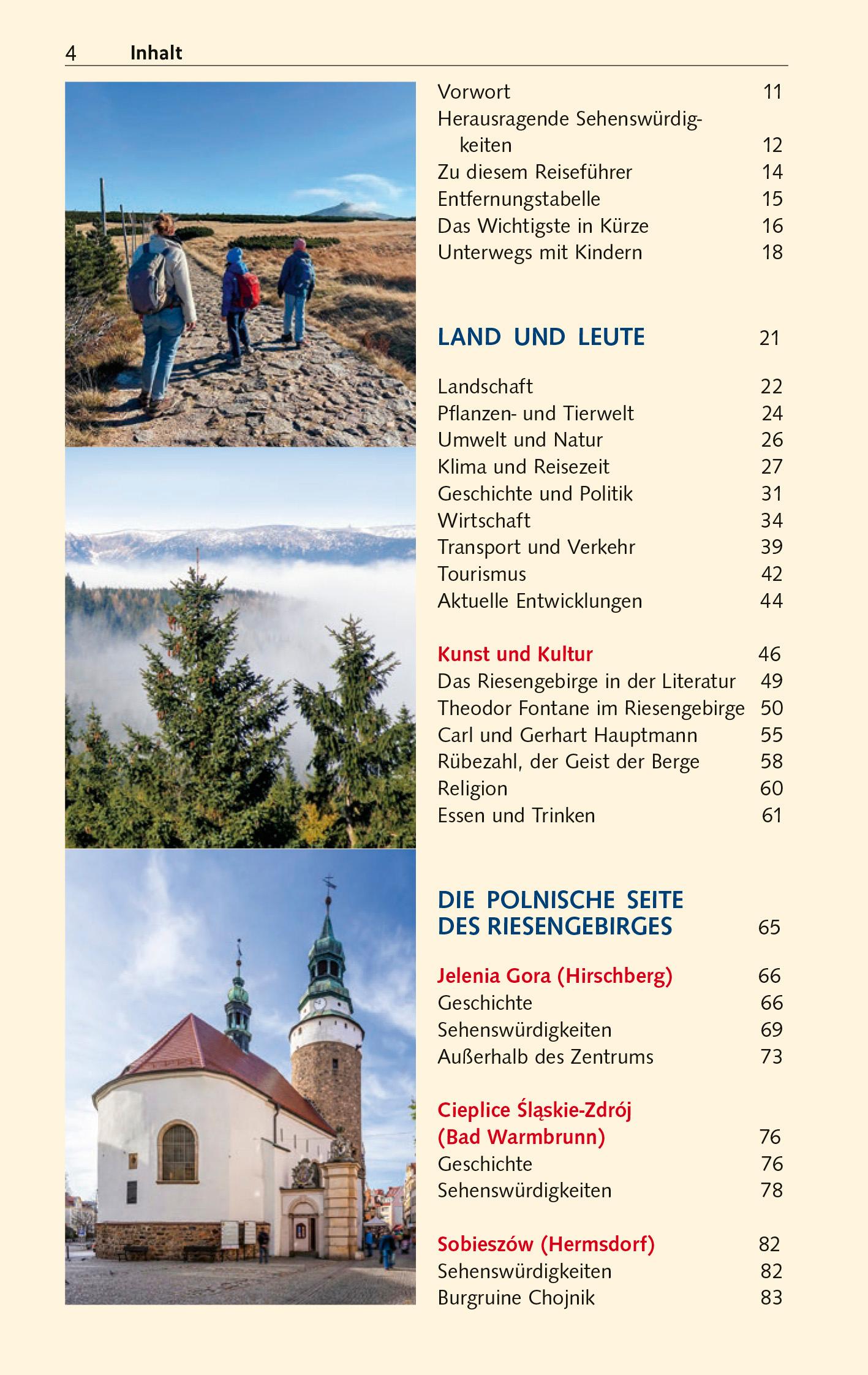 Beispielinhalt (Bild) TRESCHER Reiseführer Riesengebirge