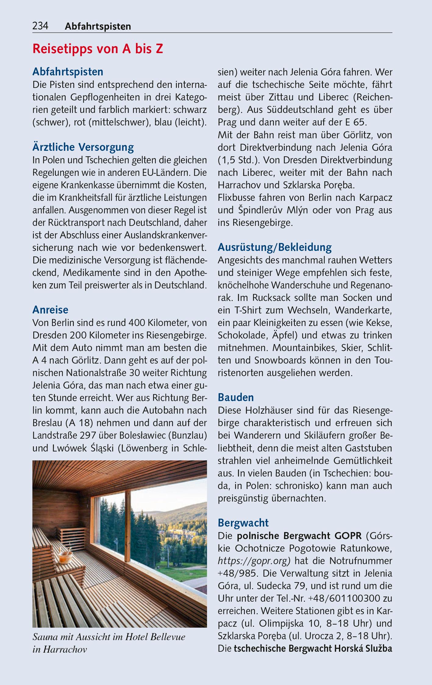 Beispielinhalt (Bild) TRESCHER Reiseführer Riesengebirge
