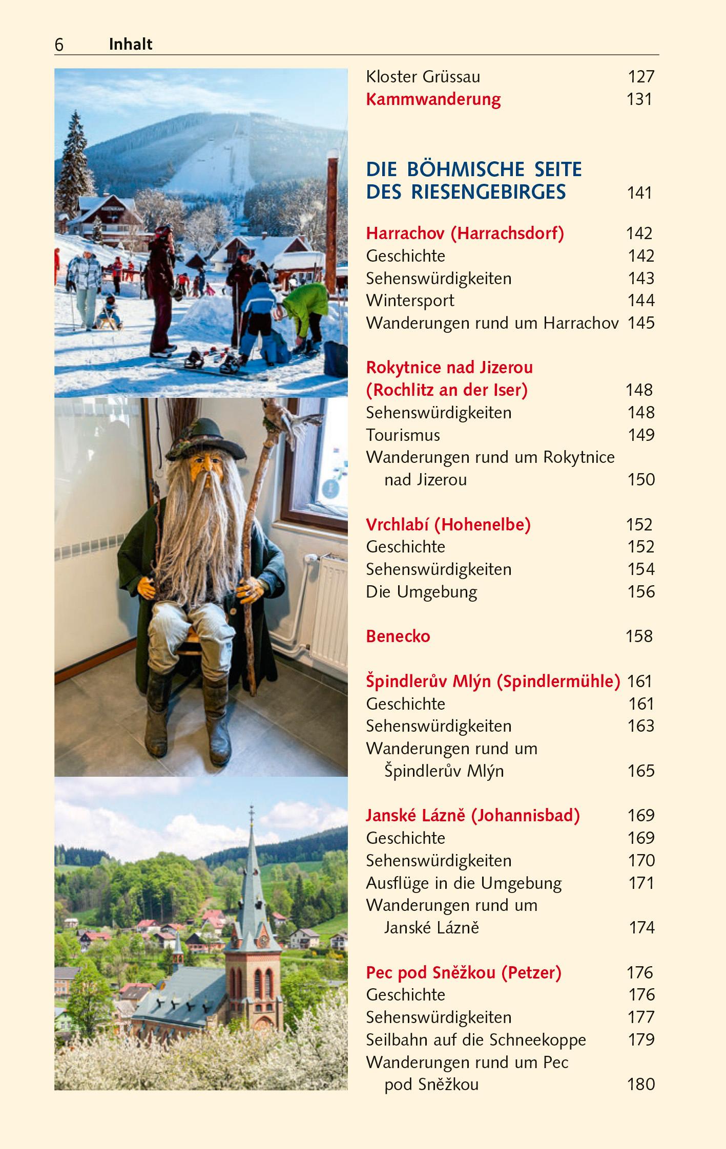 Beispielinhalt (Bild) TRESCHER Reiseführer Riesengebirge