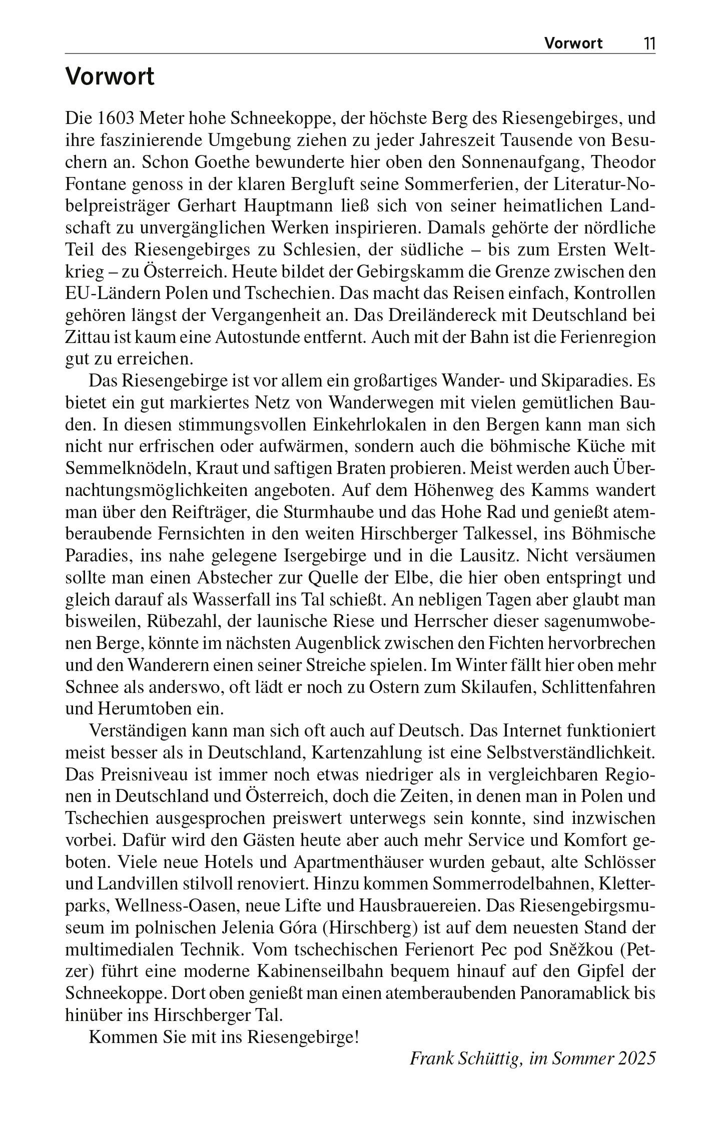 Beispielinhalt (Bild) TRESCHER Reiseführer Riesengebirge