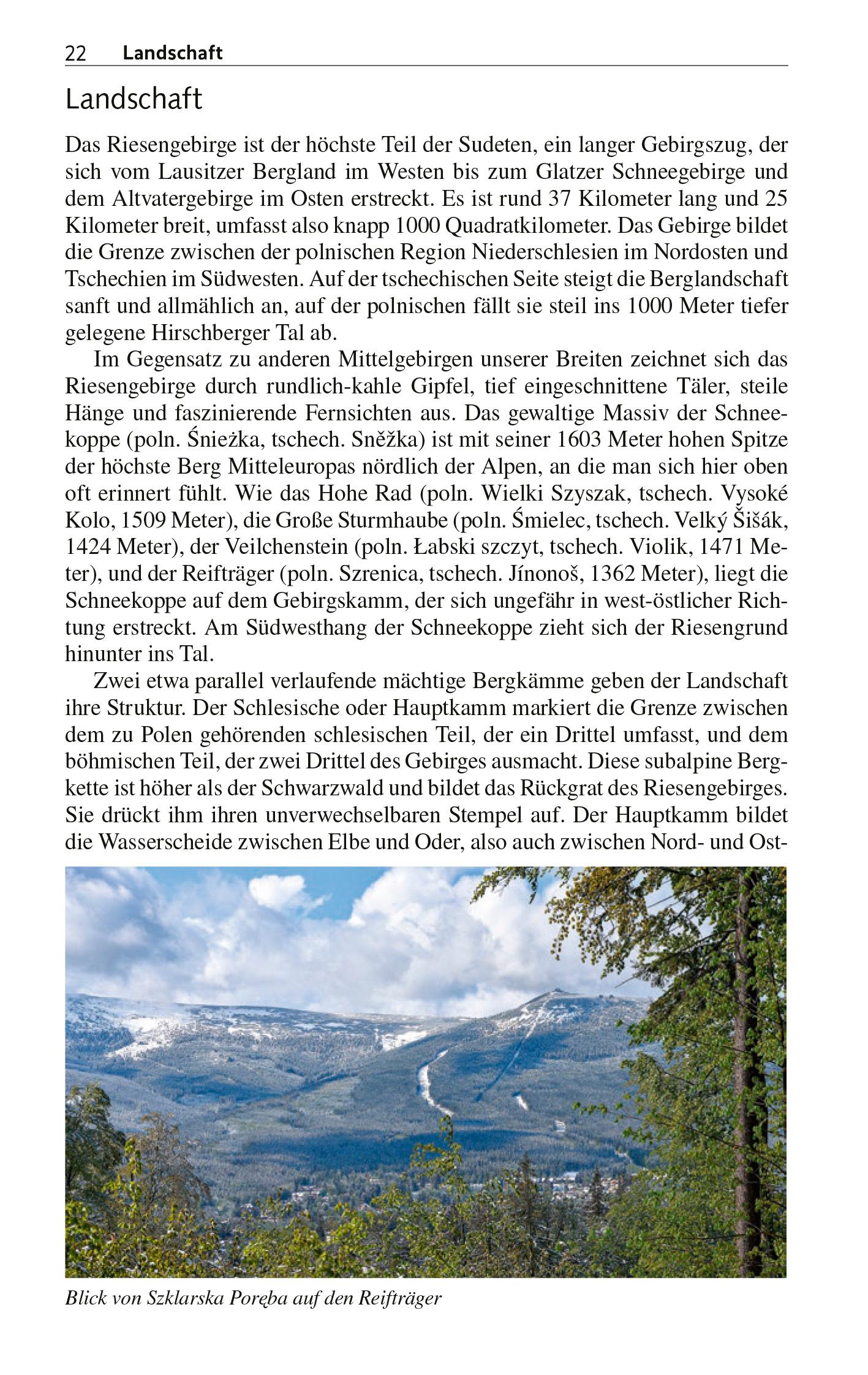 Beispielinhalt (Bild) TRESCHER Reiseführer Riesengebirge