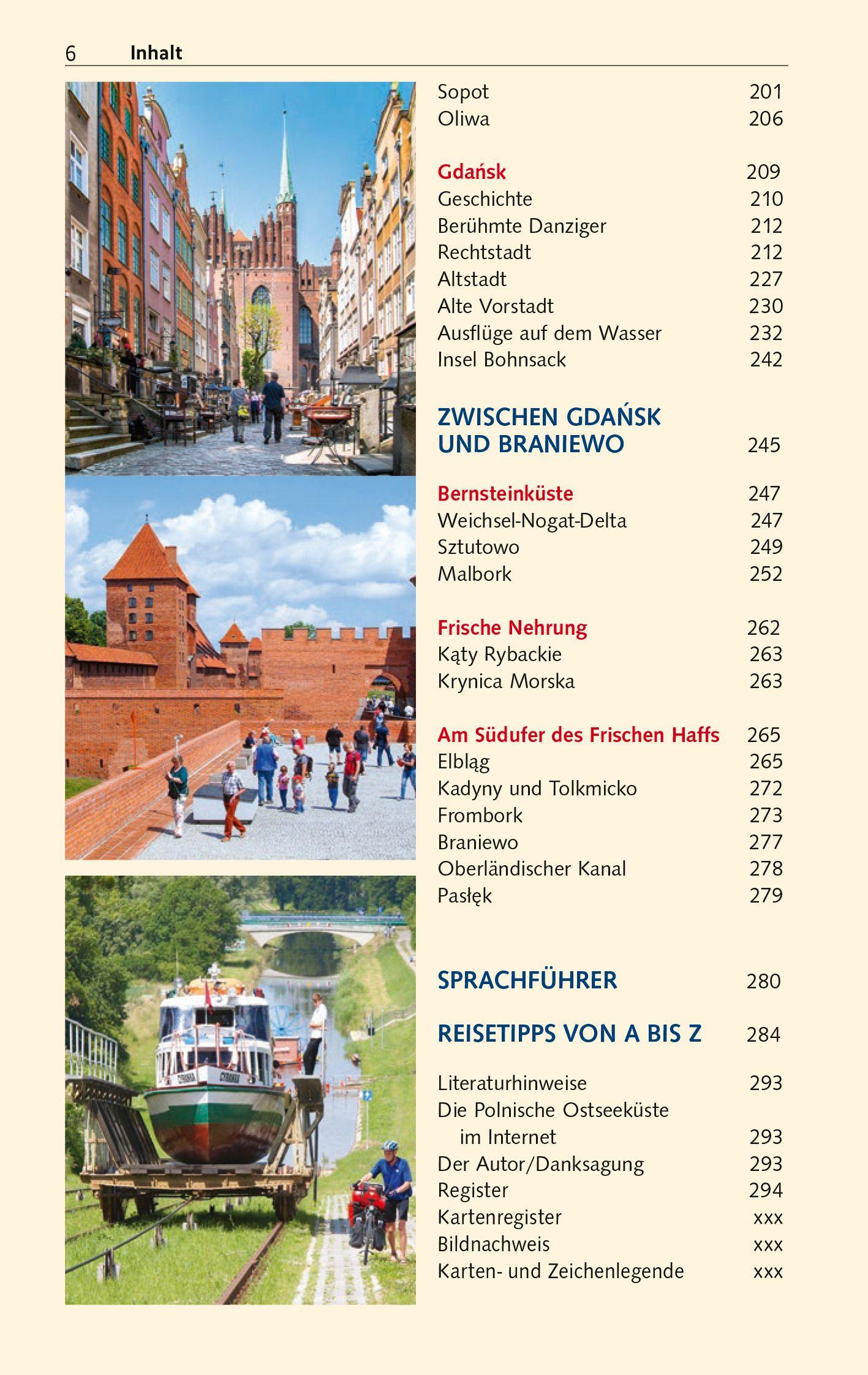 Beispielinhalt (Bild) TRESCHER Reiseführer Polnische Ostseeküste