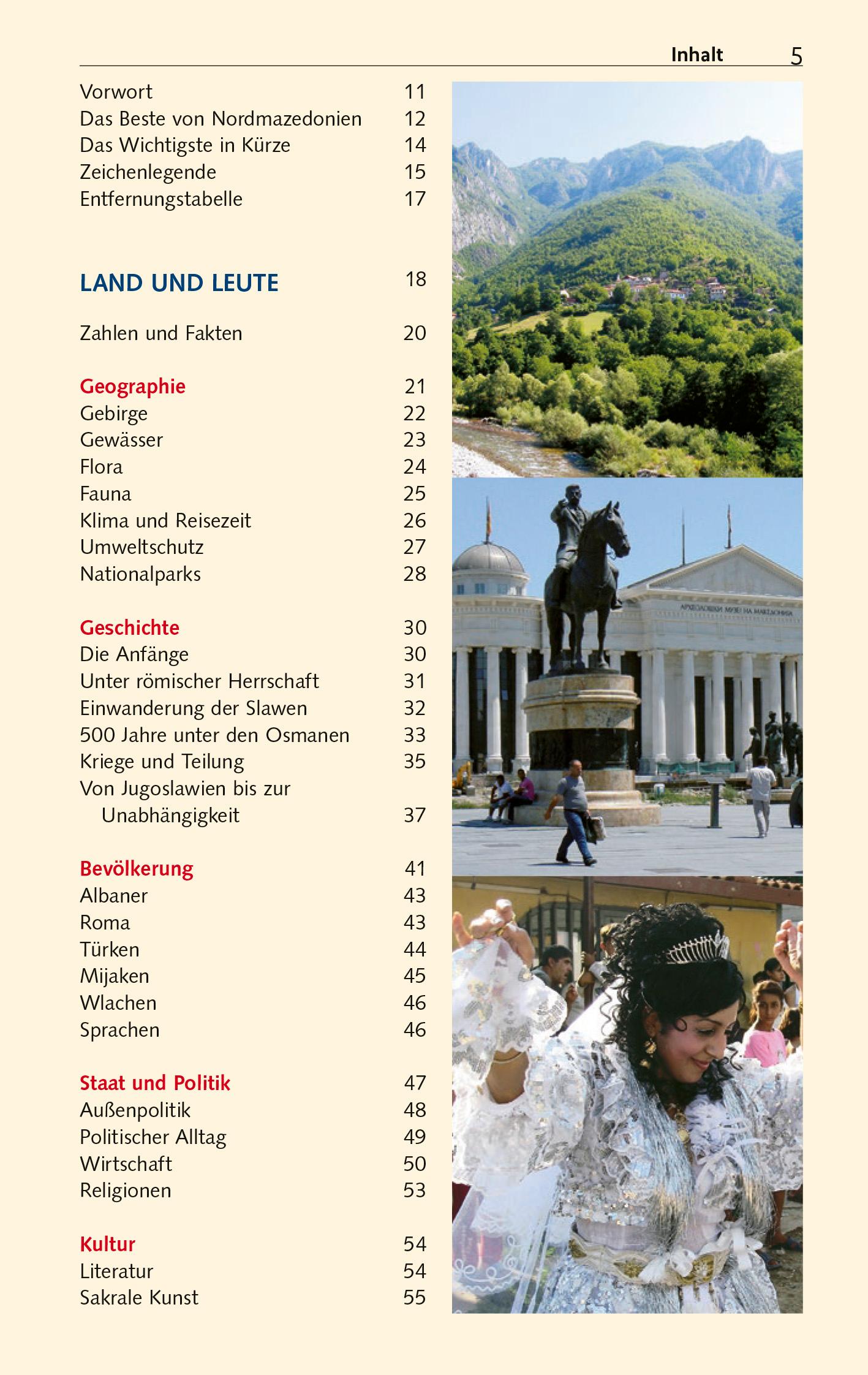 Beispielinhalt (Bild) TRESCHER Reiseführer Nordmazedonien