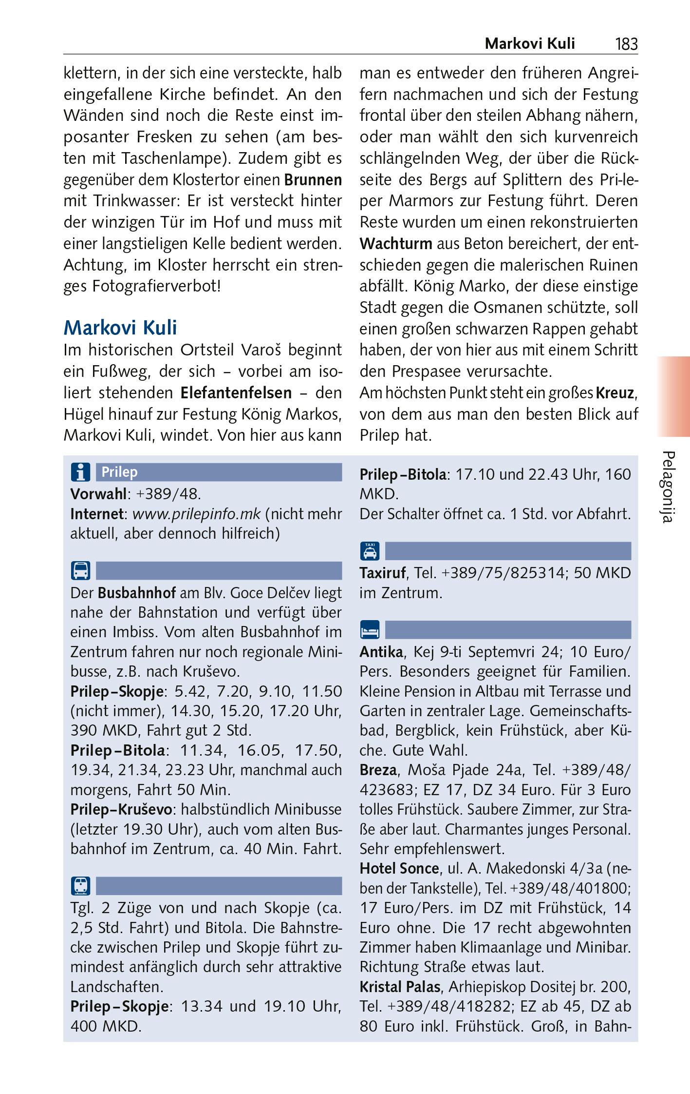 Beispielinhalt (Bild) TRESCHER Reiseführer Nordmazedonien