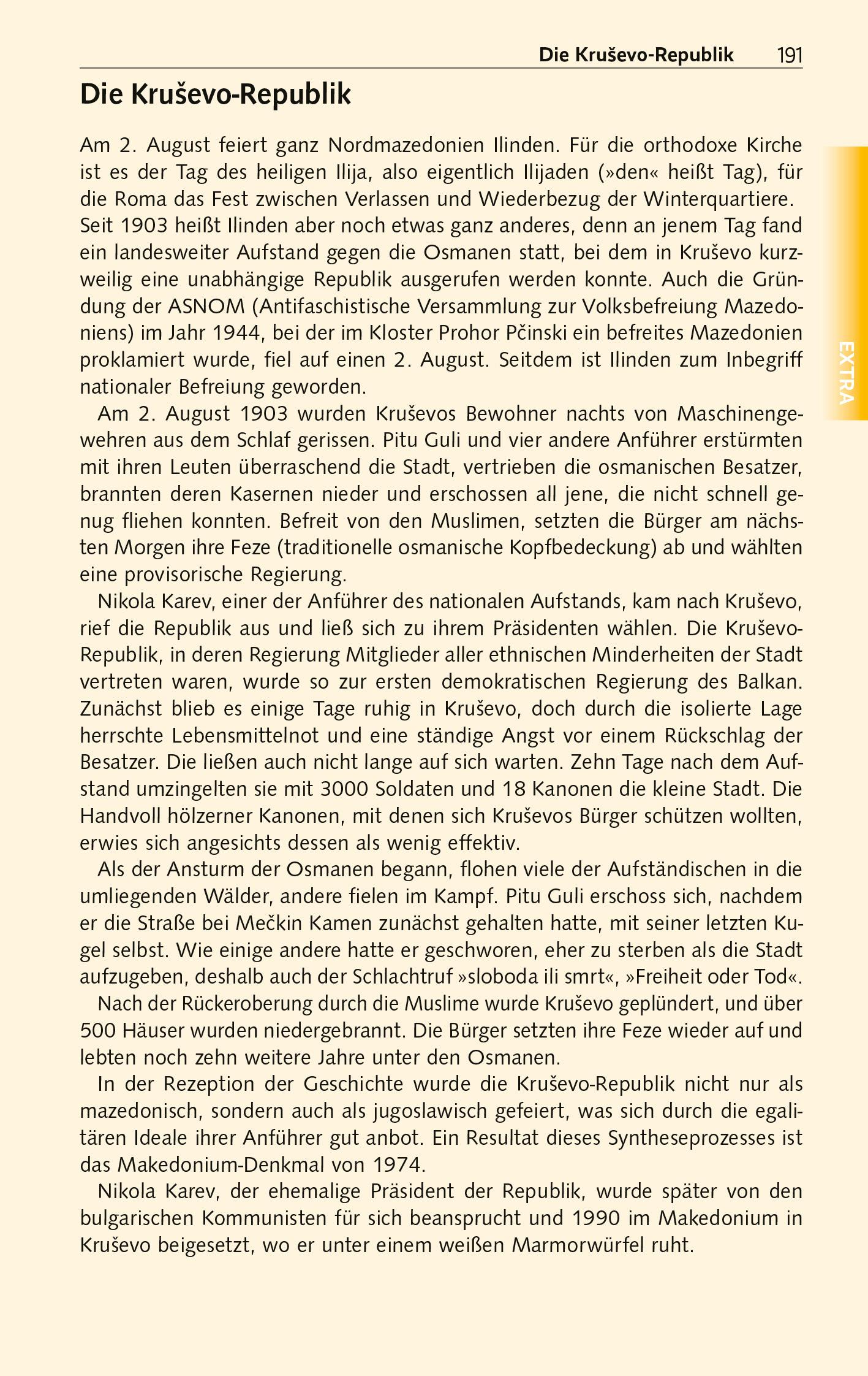 Beispielinhalt (Bild) TRESCHER Reiseführer Nordmazedonien