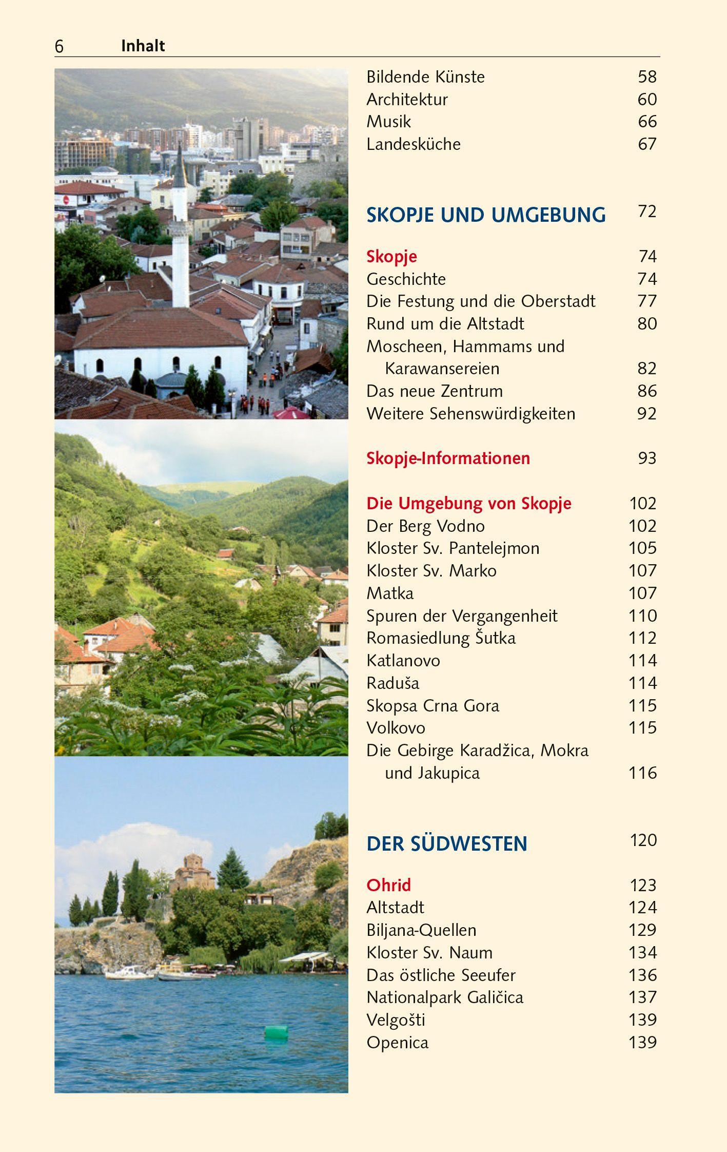 Beispielinhalt (Bild) TRESCHER Reiseführer Nordmazedonien